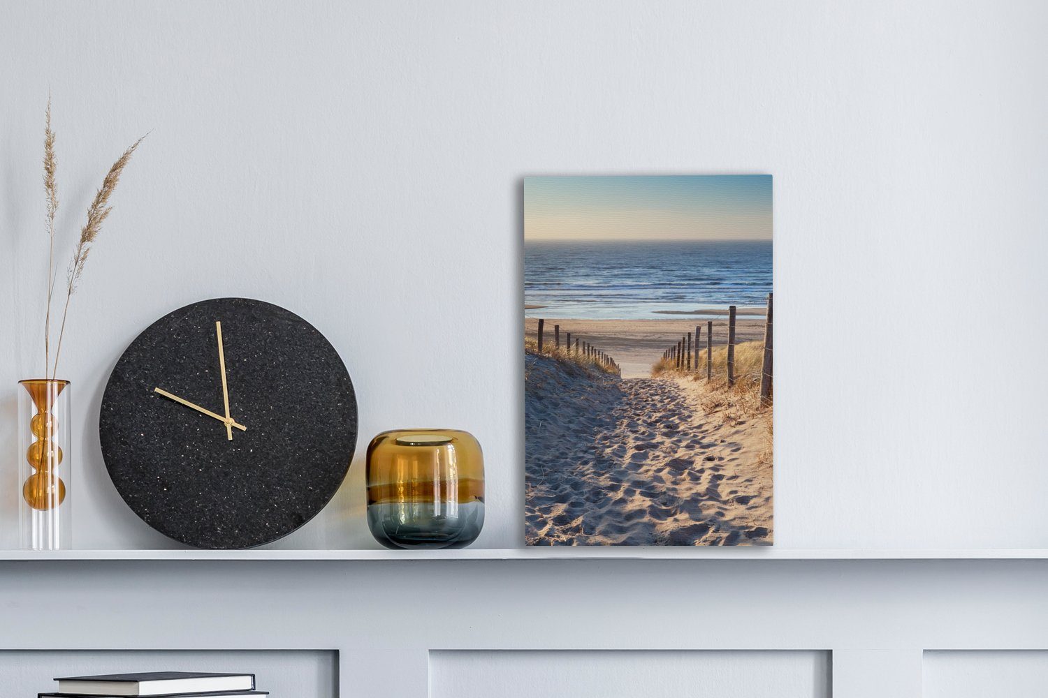 OneMillionCanvasses® Leinwandbild Sand - Strand - Düne - Meer - Sommer, (1 St), Leinwandbild fertig bespannt inkl. Zackenaufhänger, Gemälde, 20x30 cm