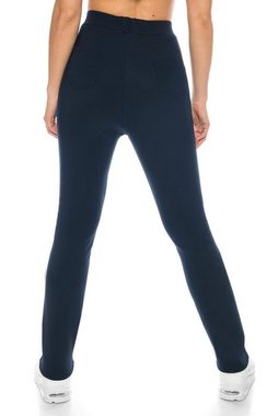 Kendindza Collection Thermohose Damen Winter gefüttert warm Innenfleece Winterhose elegant & stretch Gummibund, Schlupfhose