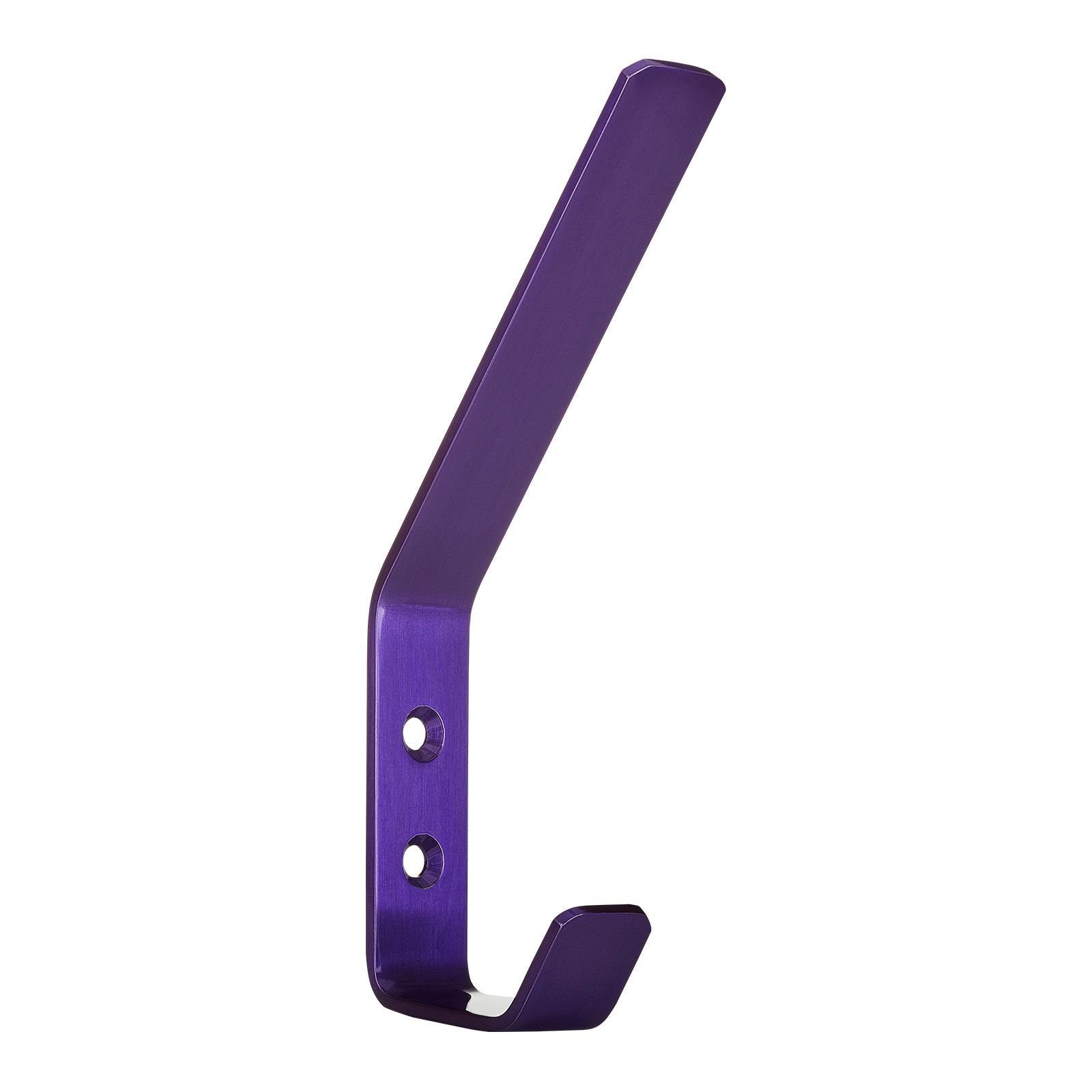 SO-TECH® Kleiderhaken doppelter Wandhaken, Edelstahl, 142 x 20 x 45 mm, (1-St), großer Jackenhaken mit abgerundeten Kanten lila