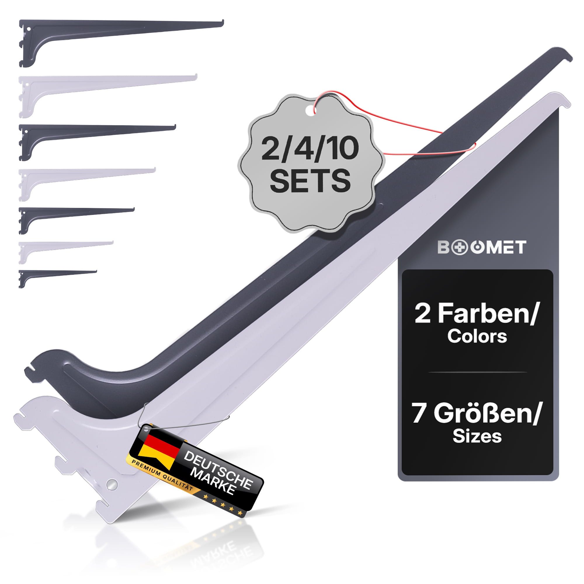 BOOMET Wandregalhalter Regalträger 1-reihig für Wandschienen, 0,2 4-tlg., R günstig online kaufen