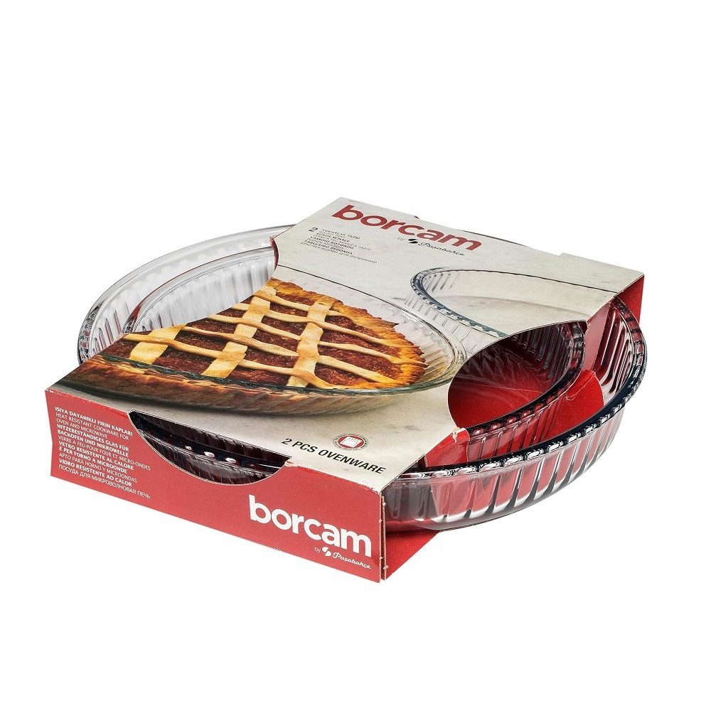 Pasabahce Auflaufform Pasabahce Borcam Ofenschalen Set rund 26/32 cm 2tlg., Borosilikatglas – Bild 4 von 4