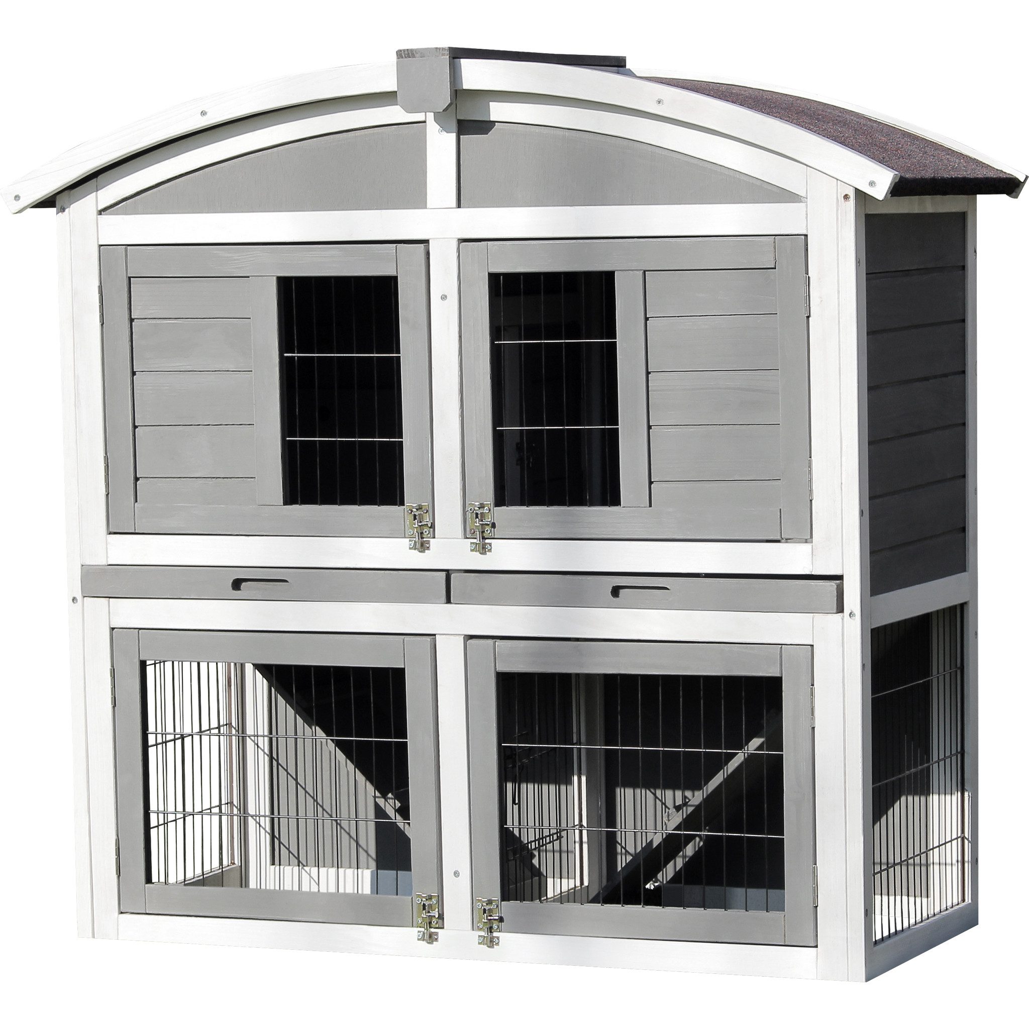 My Animal Kleintierstall XXL Hasenstall MH-33 - 2 Etagen - Wetterbeständig, Doppelstockhaus - Ebenen und mittig trennbar - Kaninchenstall Käfig