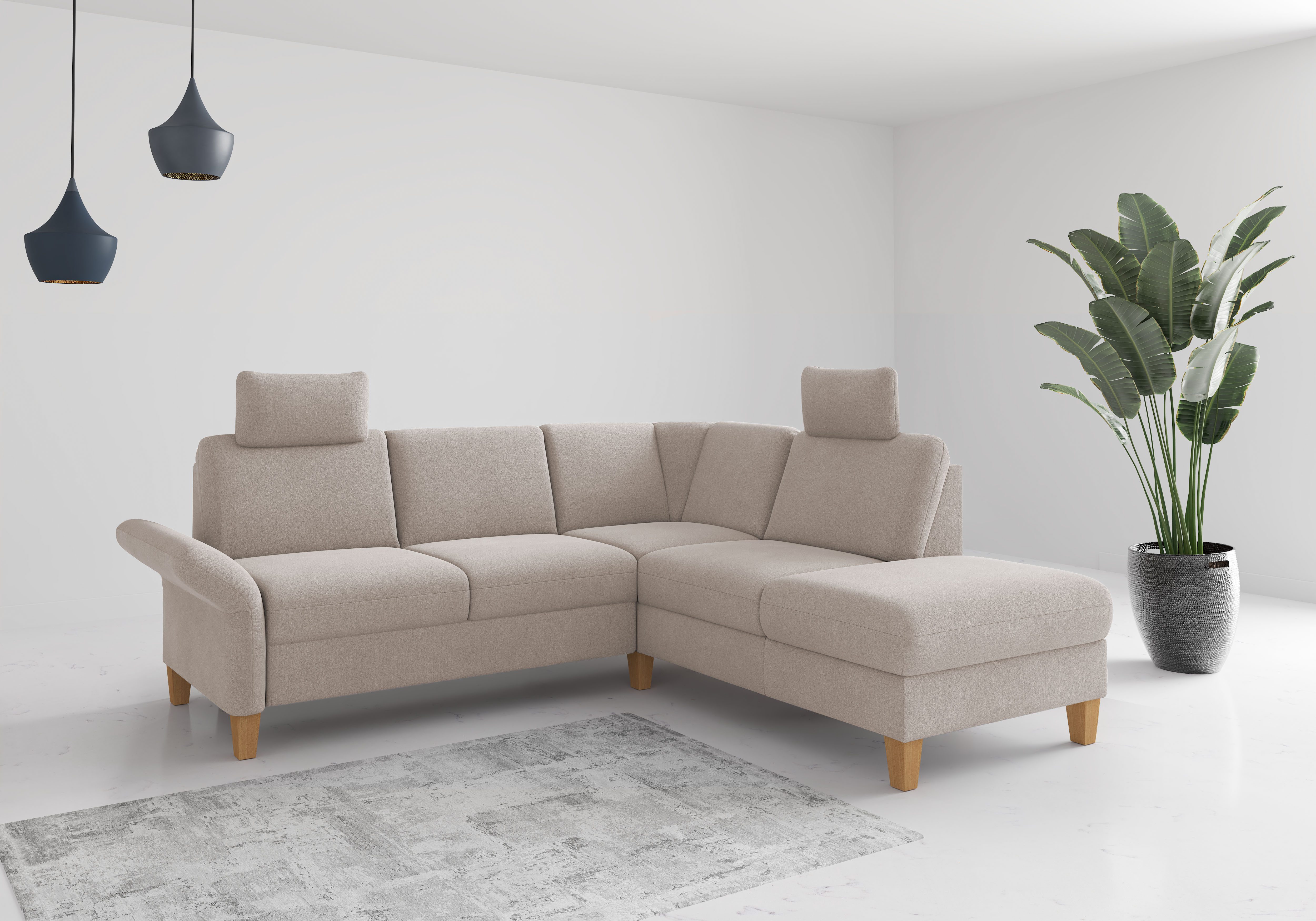 OTTO home Ecksofa Rochelle, L-Form, wahlweise mit Armteilverstellung, Schlaffunktion und Bettkasten