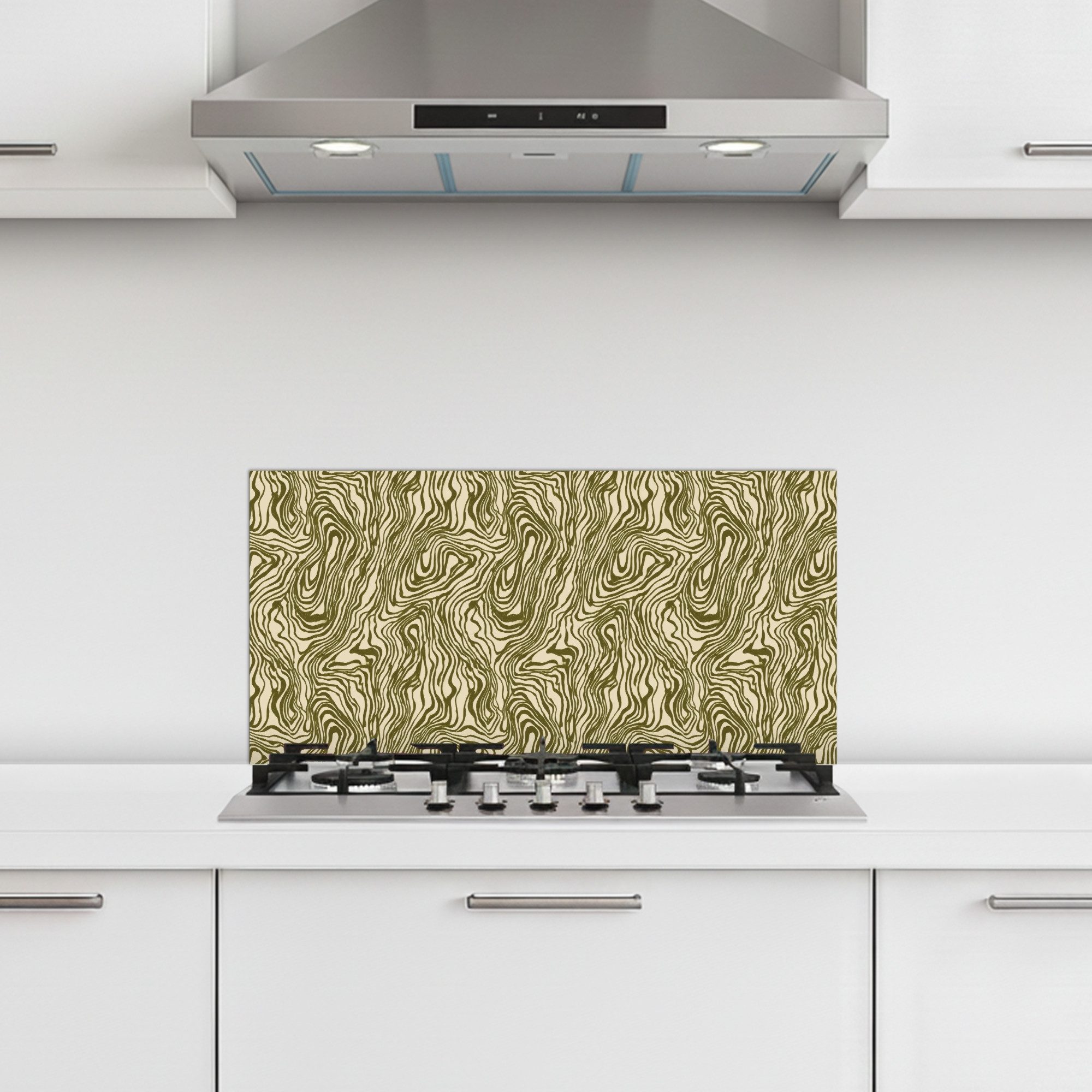 KitchenYeah Küchenrückwand selbstklebend (keine Folie) Abstrakt - Marmor - Grün, (1-tlg), Spritzschutz Herd Wand, Küchen Deko, 70x30 cm