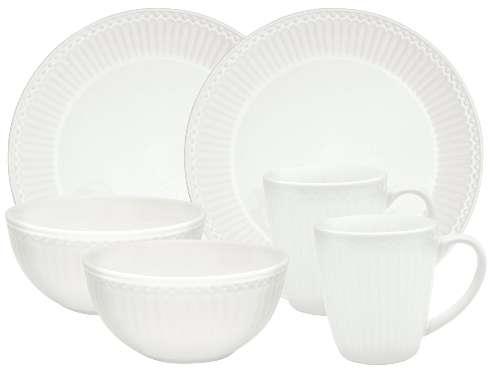 Greengate Tafelservice Alice Frühstücksset white 6tlg, Steinzeug