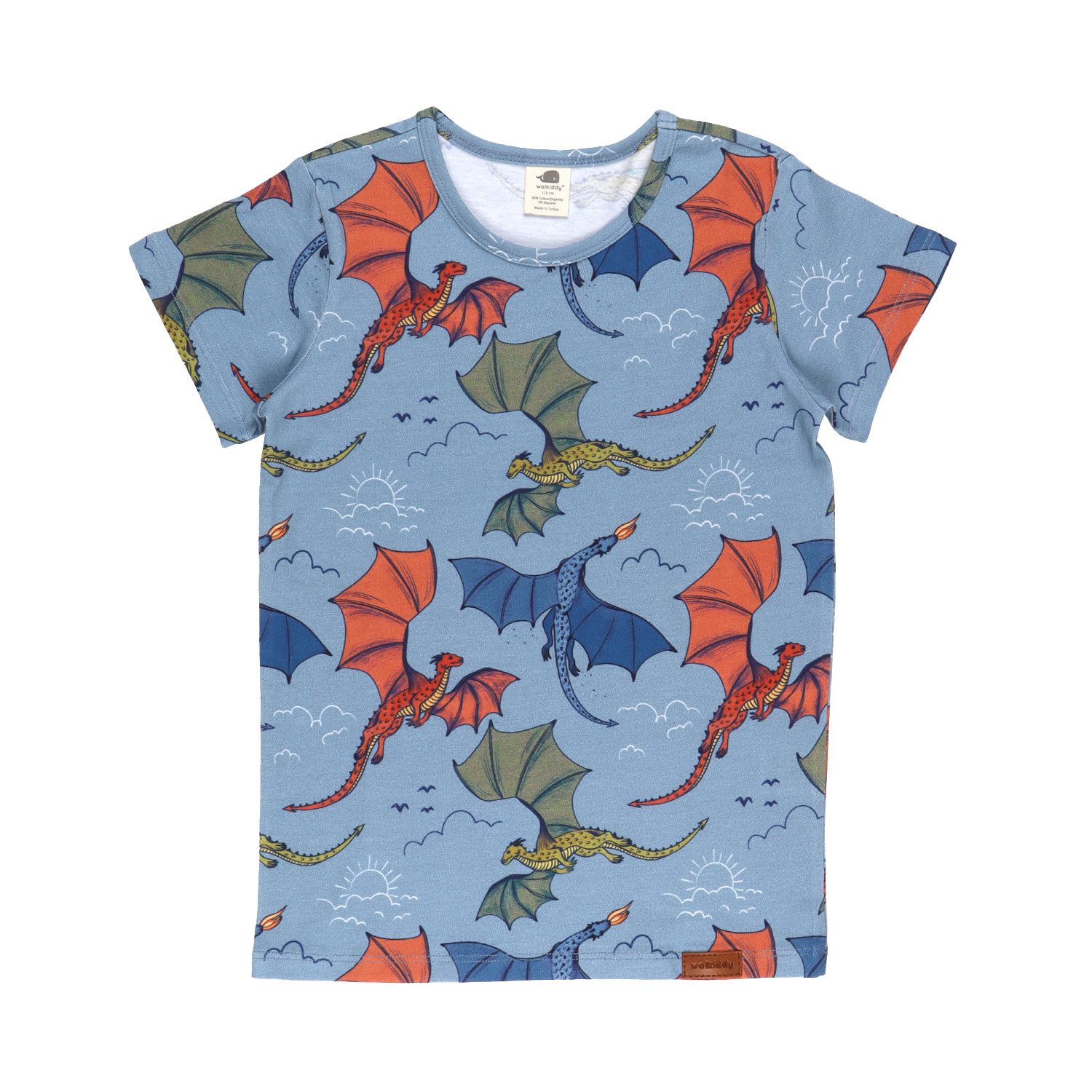 Walkiddy T-Shirt Walkiddy Colorful Dragon Kinder Bio Baumwolle GOTS Blue Bio Baumwolle,GOTS, Kinderbekleidung,nachhaltige Klamotten,T-Shirt