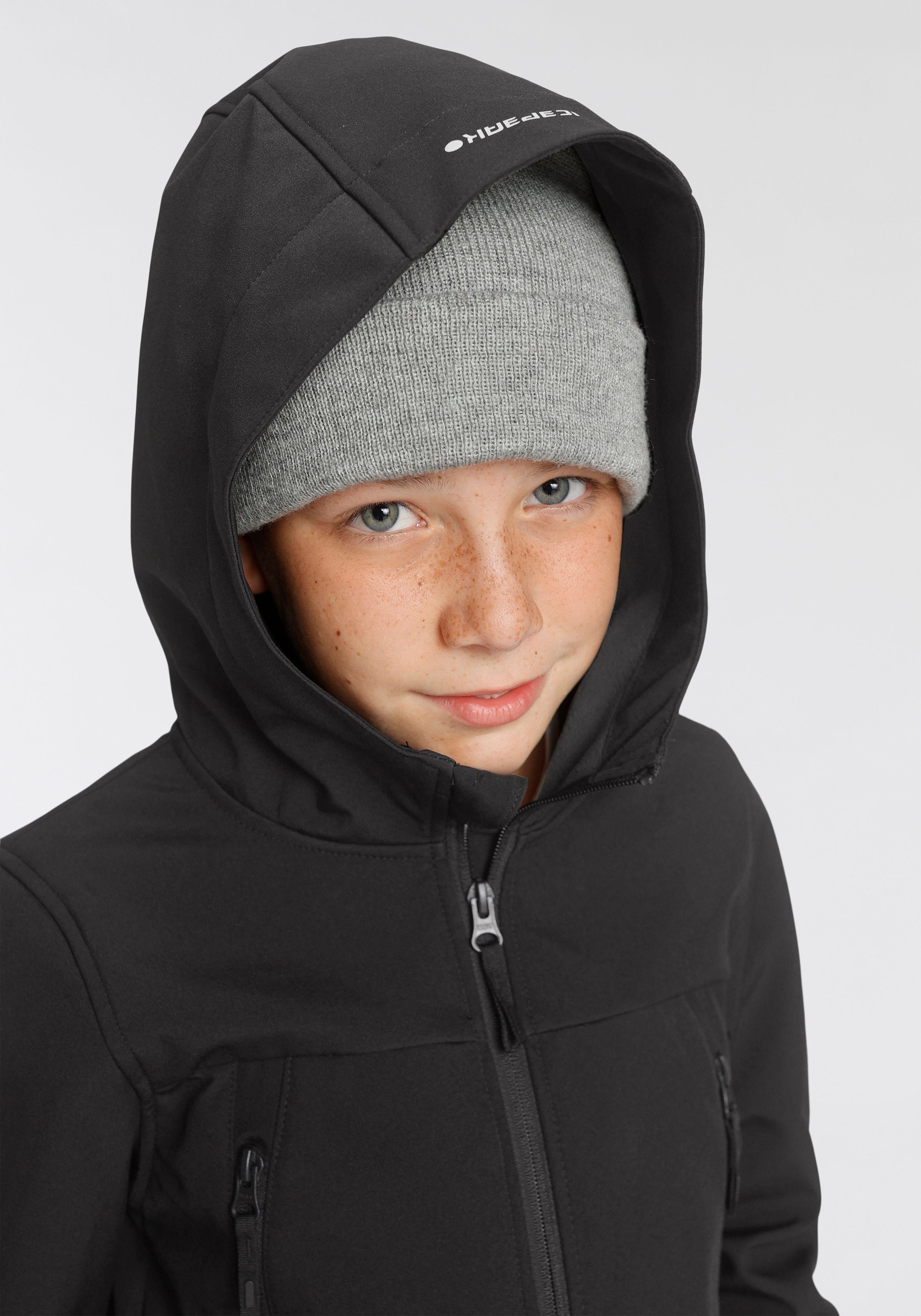 Icepeak Softshelljacke ICEPEAK KONAN JR mit Reißverschlusstaschen, atmungsaktiv, schnell trocknend, winddicht