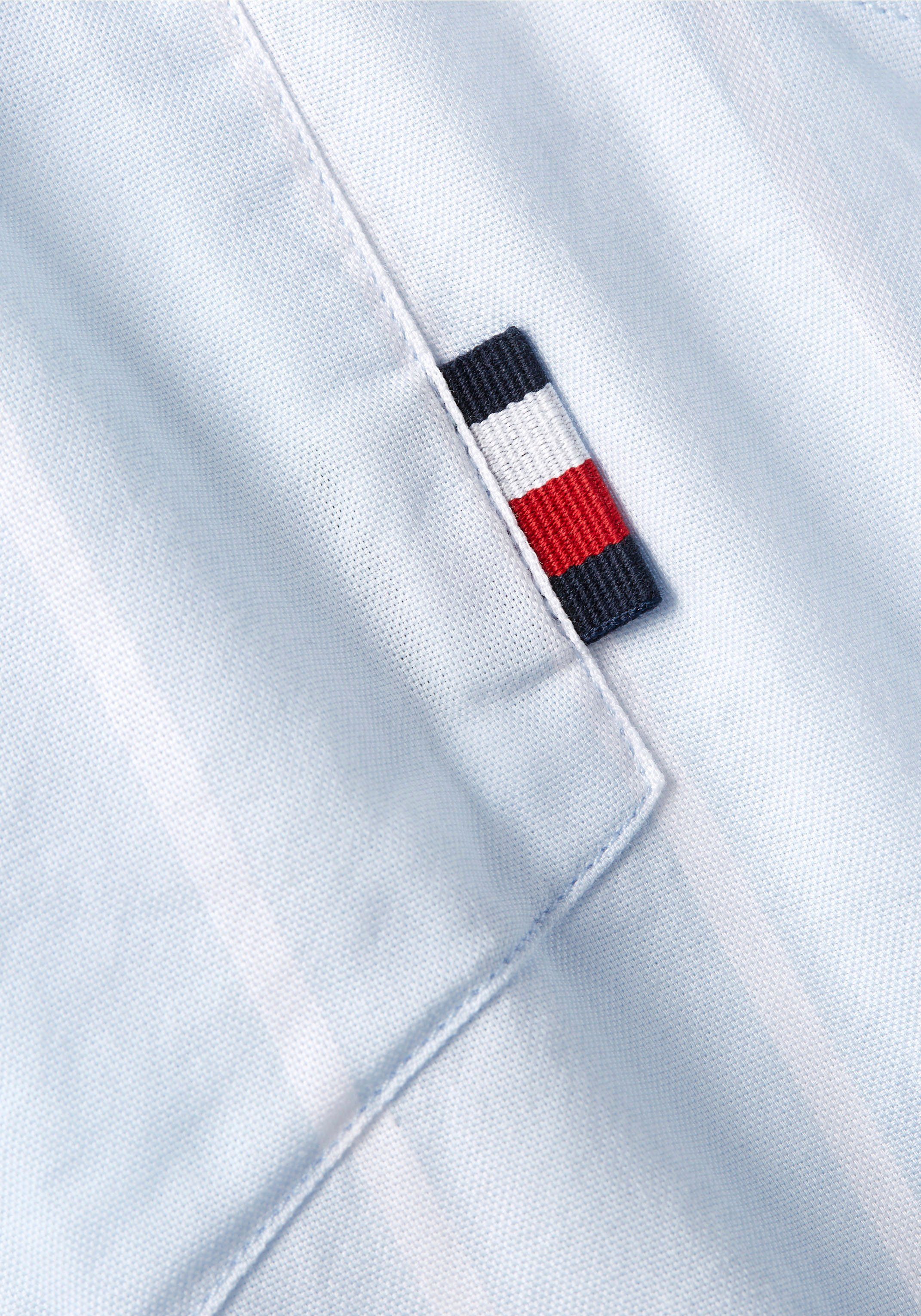 OXFORD SHIRT White mit Langarmhemd RF Blue/Optic Breezy STRIPE Button-down-Kragen Tommy Hilfiger