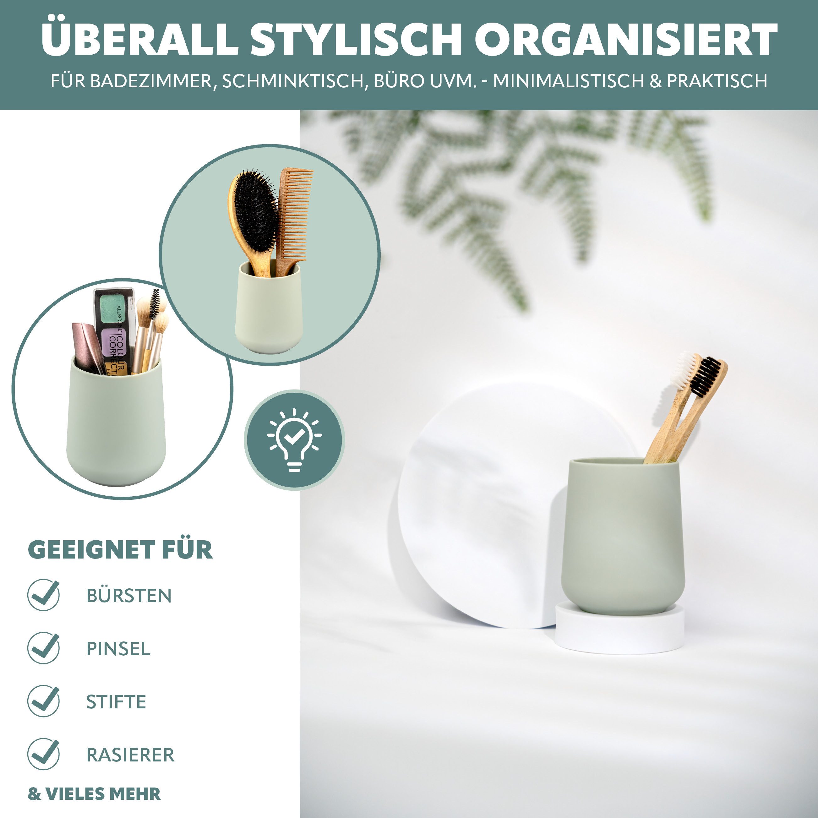 eluno Zahnputzbecher TESERO 2tlg. Soft-Touch, (2-St)