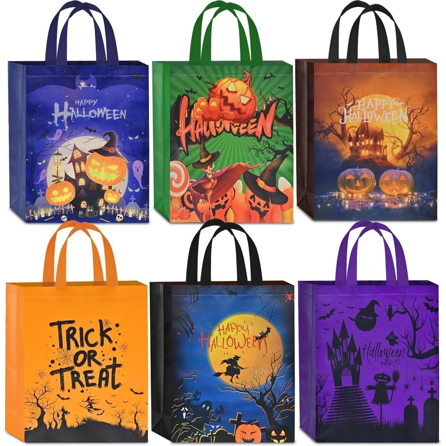 LuxusKollektion Geschenktüten Geschenktüte Halloween 6er Süßes Deko Party Stil II 6 Stück, (6St)