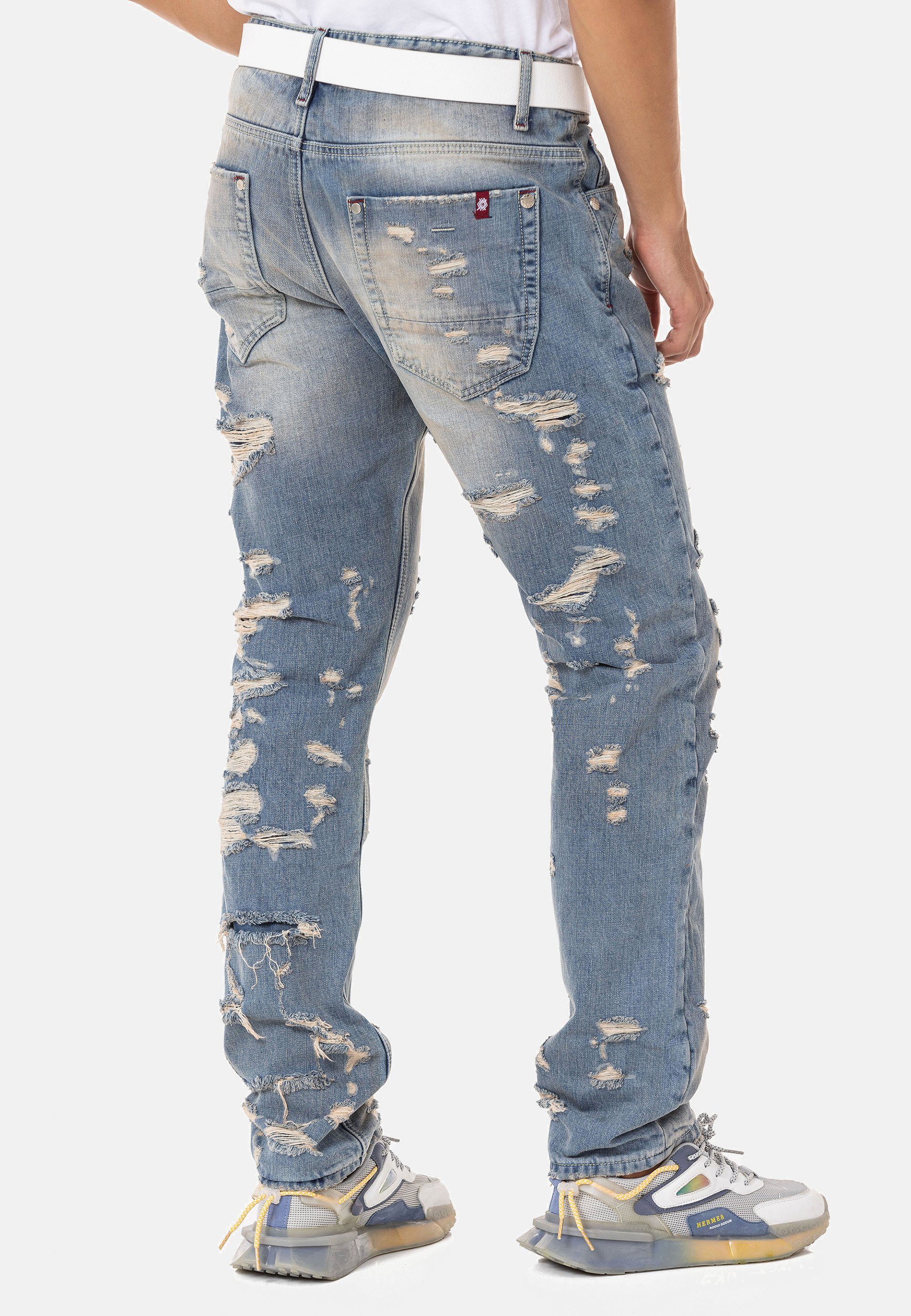 Baxx Bequeme blau coolen & Cipo im Destroyed-Look Jeans