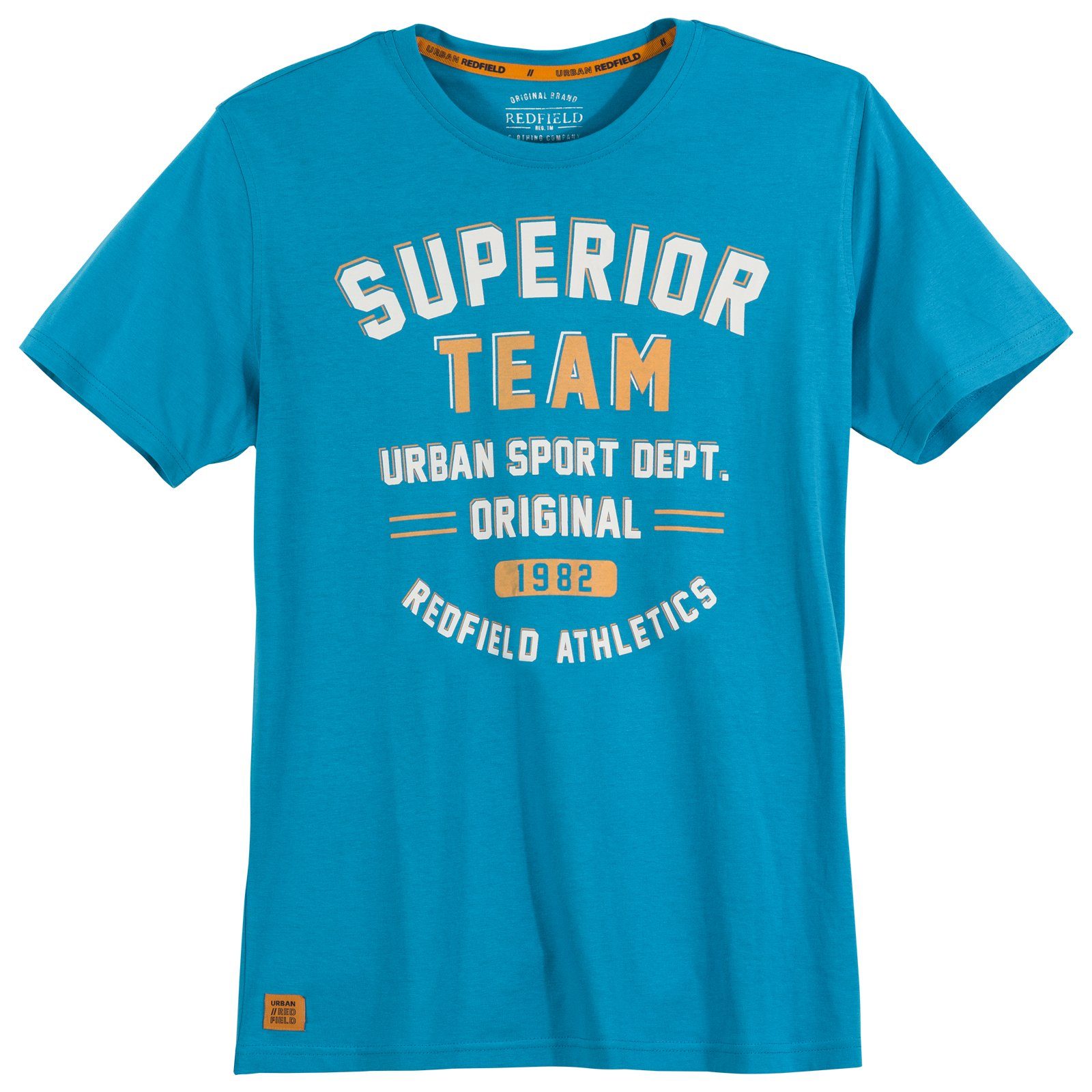 Redfield redfield Große türkisblau Print-Shirt Superior T-Shirt Größen Team