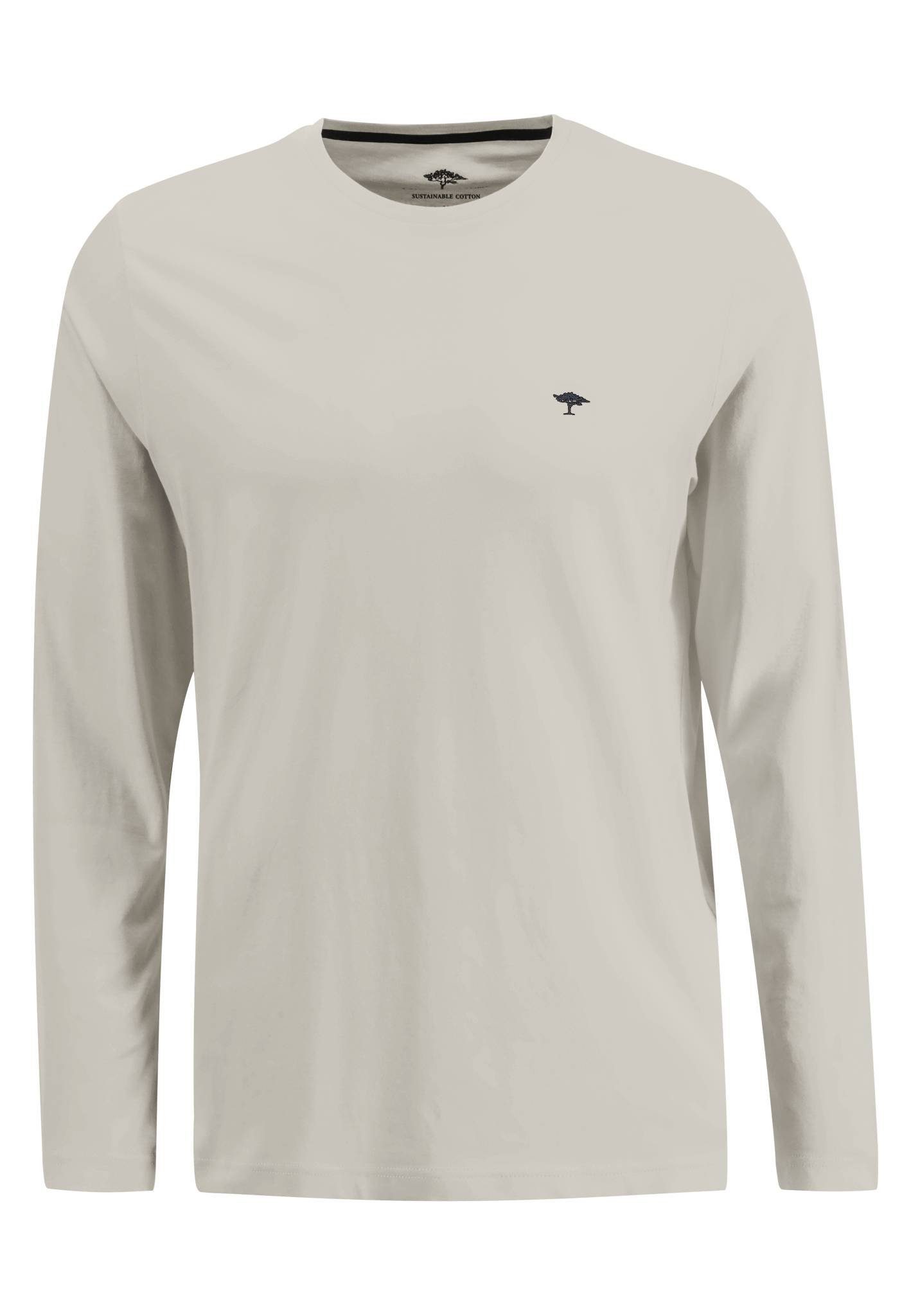 FYNCH-HATTON Langarmshirt mit Logo-Bestickung an der Brust offwhite | Rundhalsshirts