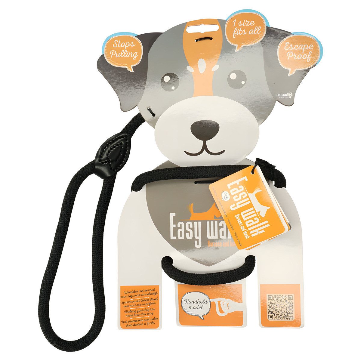Hofman animal care Hunde-Geschirr Easy Walk Geschirr und Leine schwarz