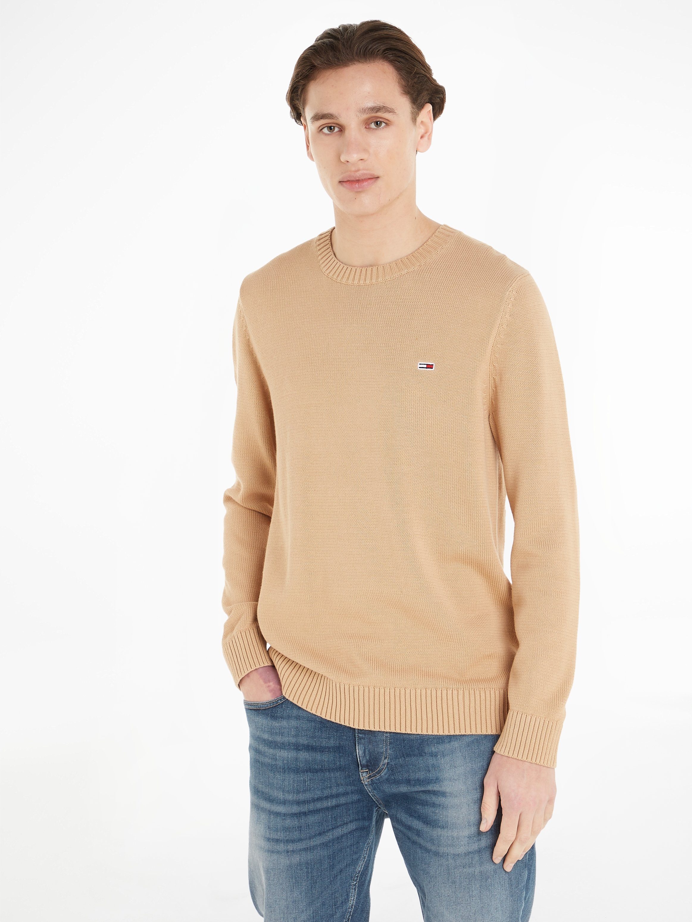 Tommy Jeans Strickpullover TJM ESSENTIAL CREW NECK SWEATER Tawny Sand