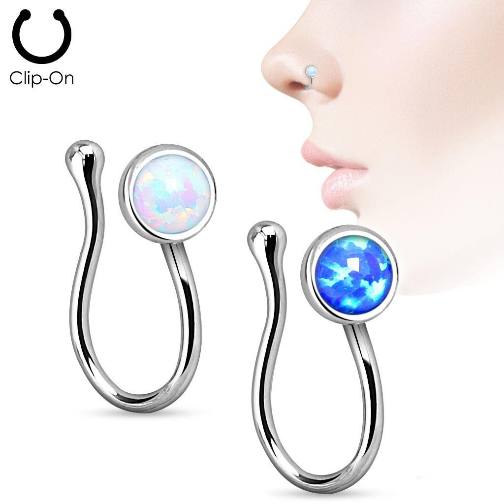 Order & Smile Schmuck Nasenpiercing Fake Nasenstecker: Opal Nasenpiercing o günstig online kaufen