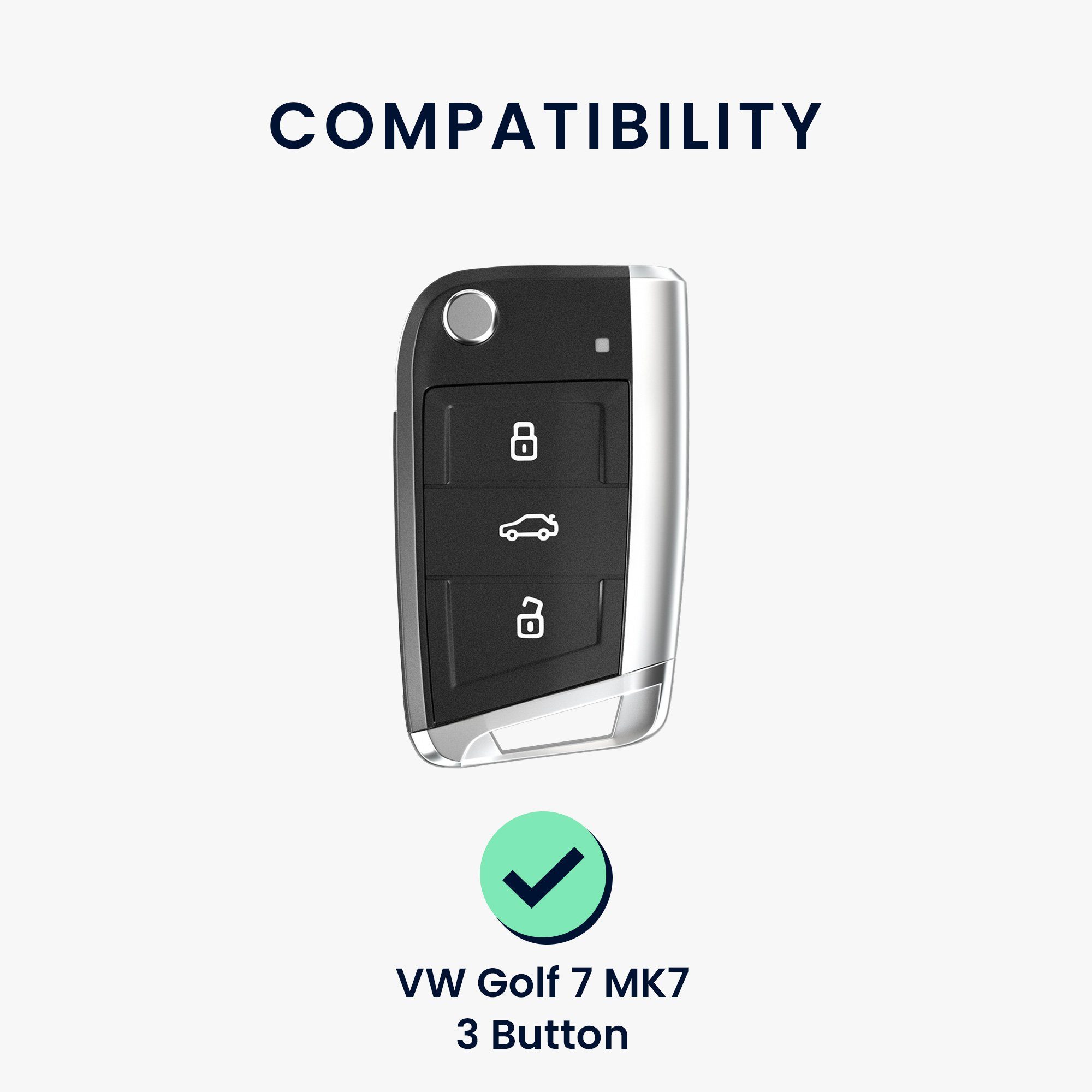 kwmobile Hülle Cover Golf Autoschlüssel Schlüsselhülle Silikon VW für Weiß MK7, 7 Schlüsseltasche