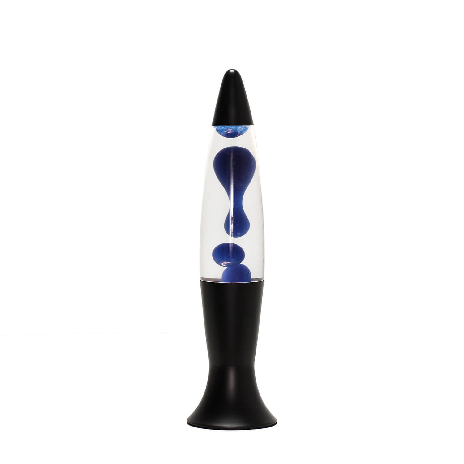 Licht-Erlebnisse Lavalampe ROXY, Tischleuchte Blau Schwarz G9 stimmungsvoll Retro Design Tischlampe