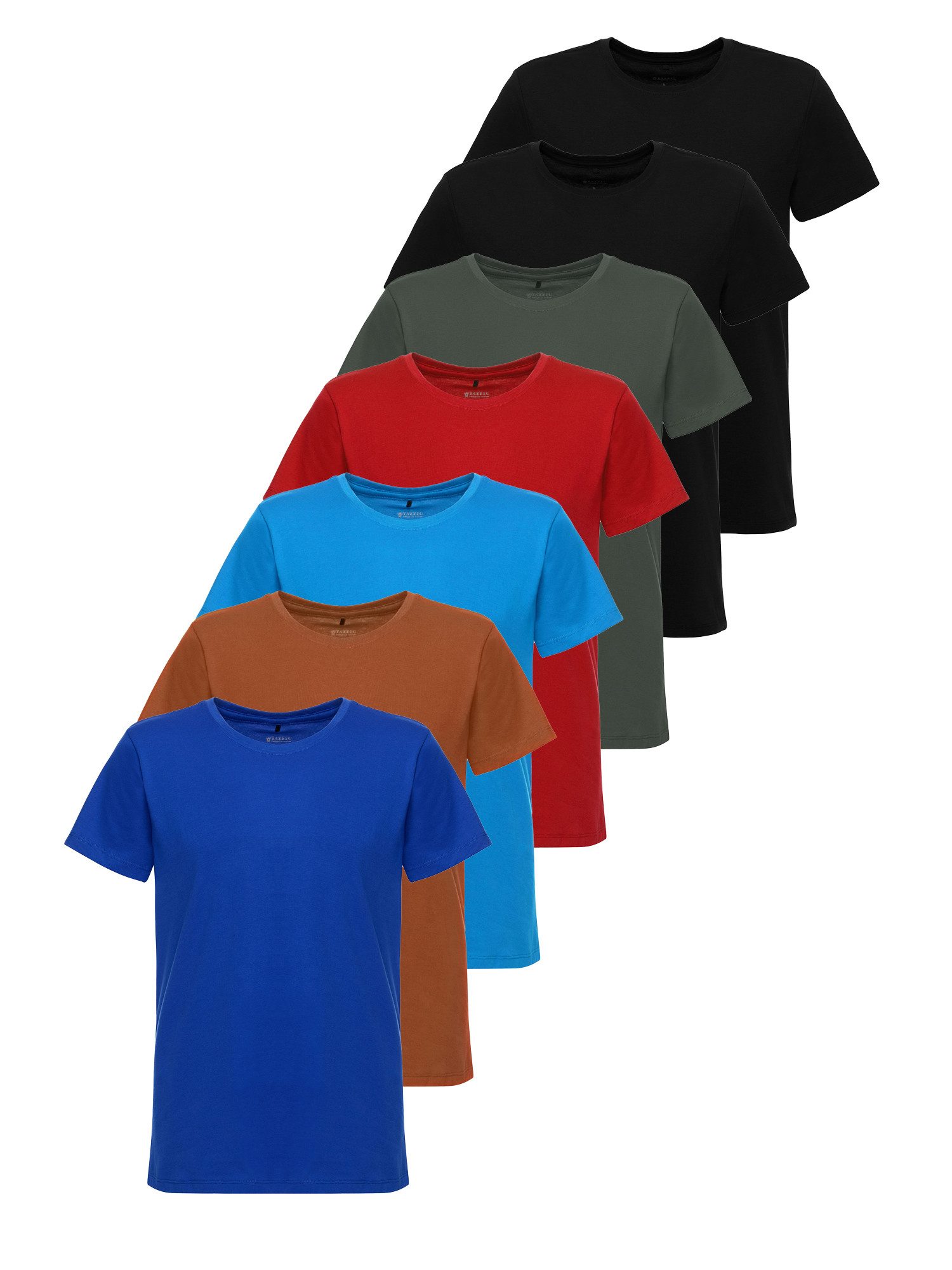 Tazzio T-Shirt E106 (Packung, 7-tlg) Herren Basic Rundhalsshirt