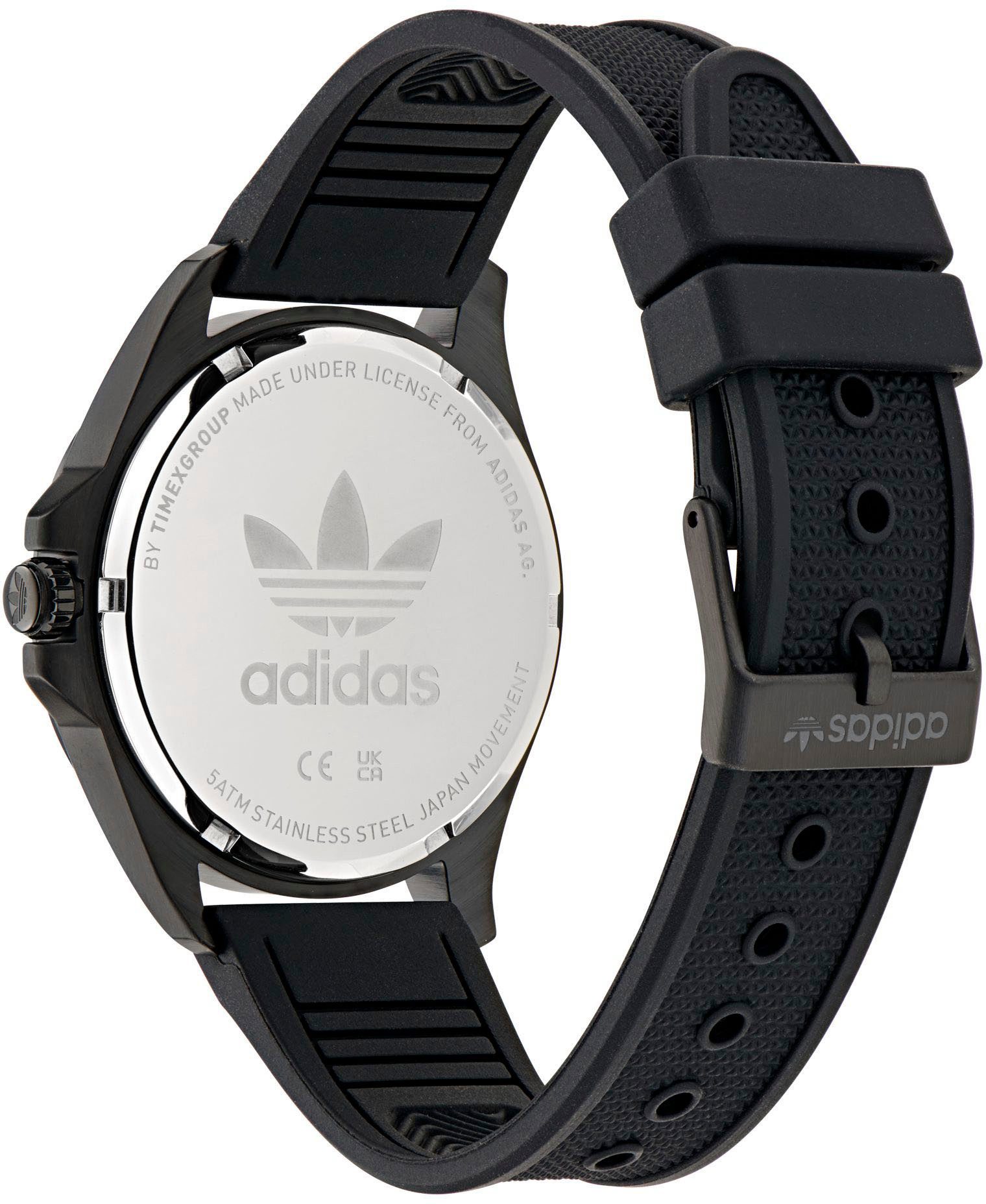 adidas Originals Quarzuhr ORIGINALS ICONIC ONE AOFH250012I, Armbanduhr,Herrenuhr,Damenuhr,Silikonarmband,wasserabweisend bis 5 bar