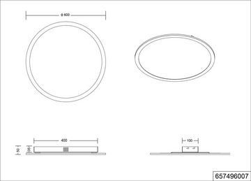 TRIO Leuchten LED Deckenleuchte Griffin, CCT - über Fernbedienung, Dimmfunktion, Farbwechsel, Leuchtdauer einstellbar, Memoryfunktion, Smart Home, Timerfunktion, mehrere Helligkeitsstufen, LED fest integriert, Farbwechsler, WiZ Smarthome RGB Deckenlampe Ø 60cm Steuerung per Fernbedienung + App