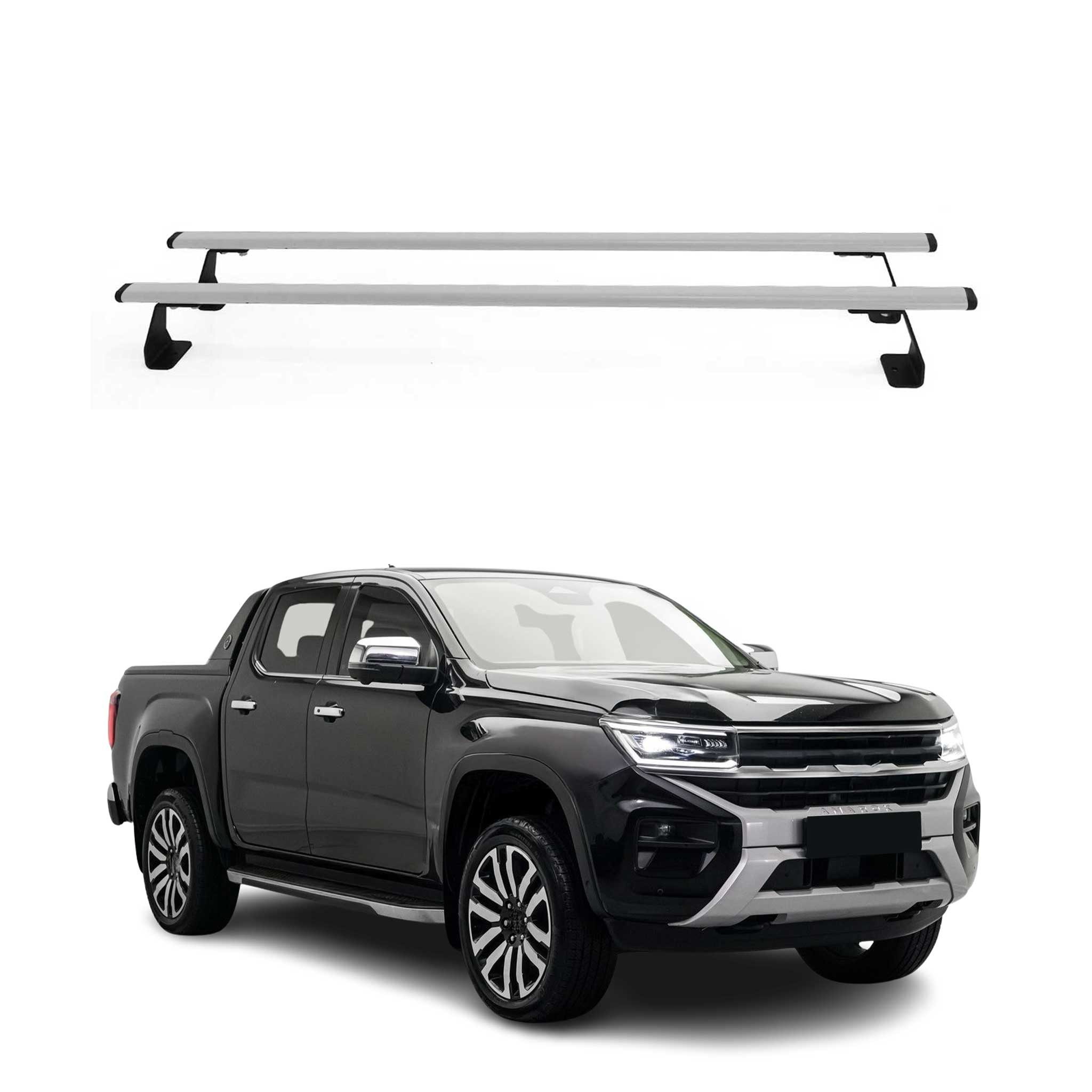 OMAC Dachträger 2022-2025 VW Amarok Dachträger Gepäkträger Silber Steel 2 tlg (2-St), Wasserbeständig,Abnehmbar,Multifunktional,Schwerbeanspruchbar