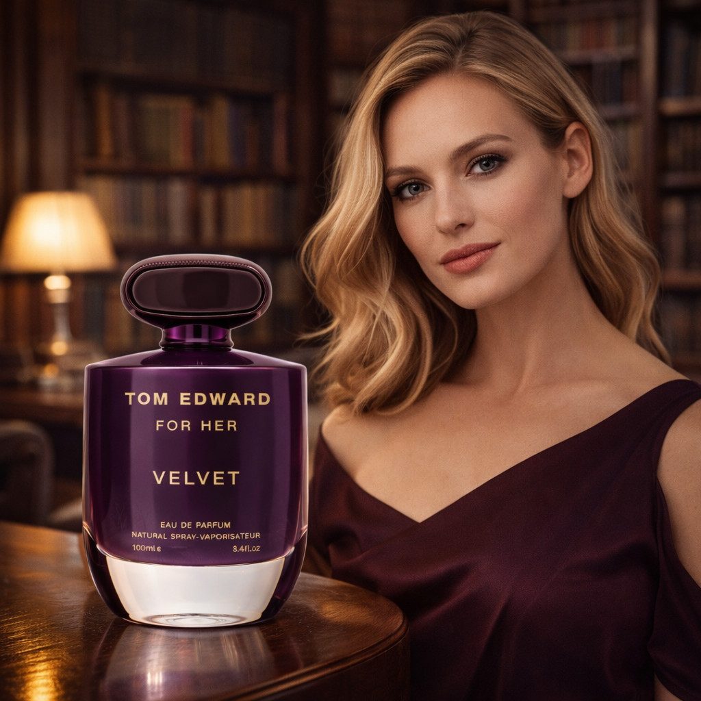 TOM EDWARD Eau de Parfum Tom Edward Velvet for Her Fruchtig Süß Gourmand 100 ml, 1-tlg., Hergestellt in UK, Luxuriöser Damenduft, Langanhaltend