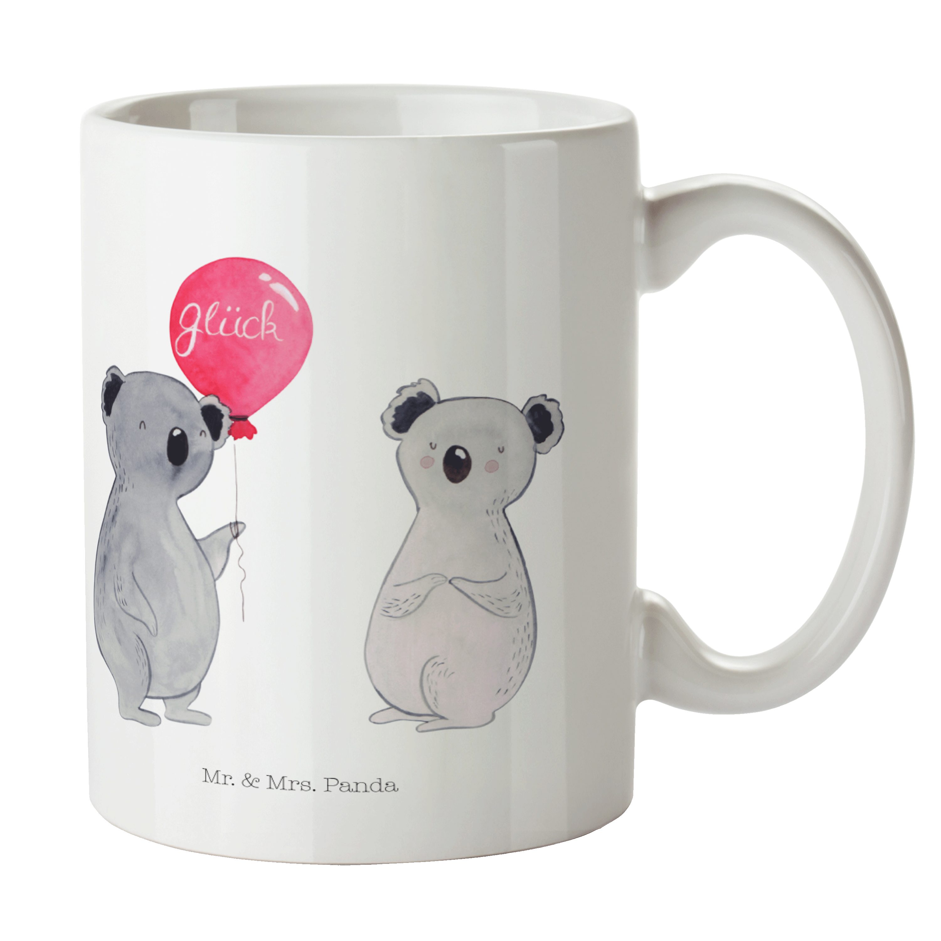 Mr. & Mrs. Panda Tasse Koala Luftballon - Weiß - Geschenk, Party, Tasse, Büro Tasse, Keramik, Keramik