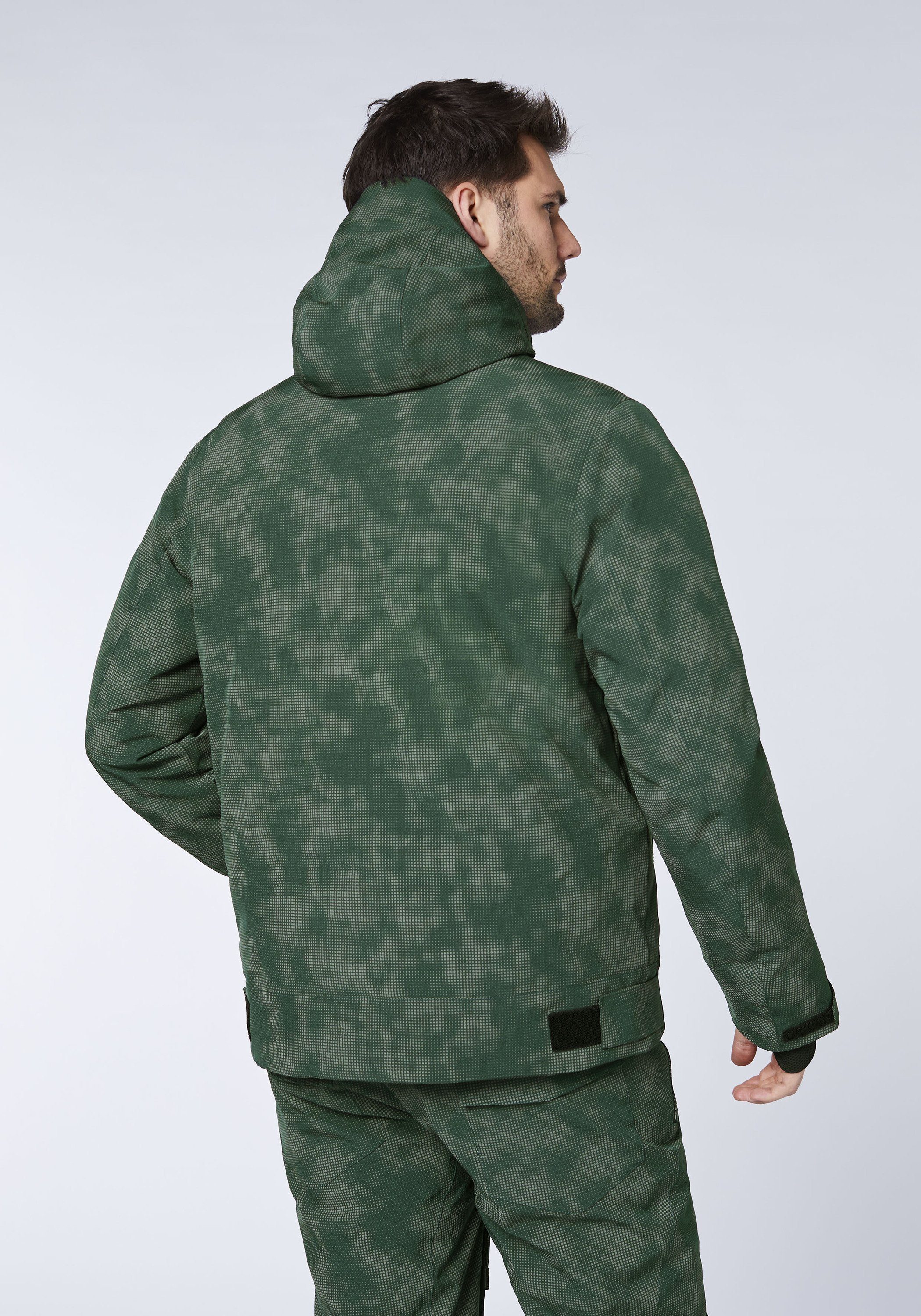 Chiemsee Skijacke mit Green reflektierenden Skijacke Details 1 Gables