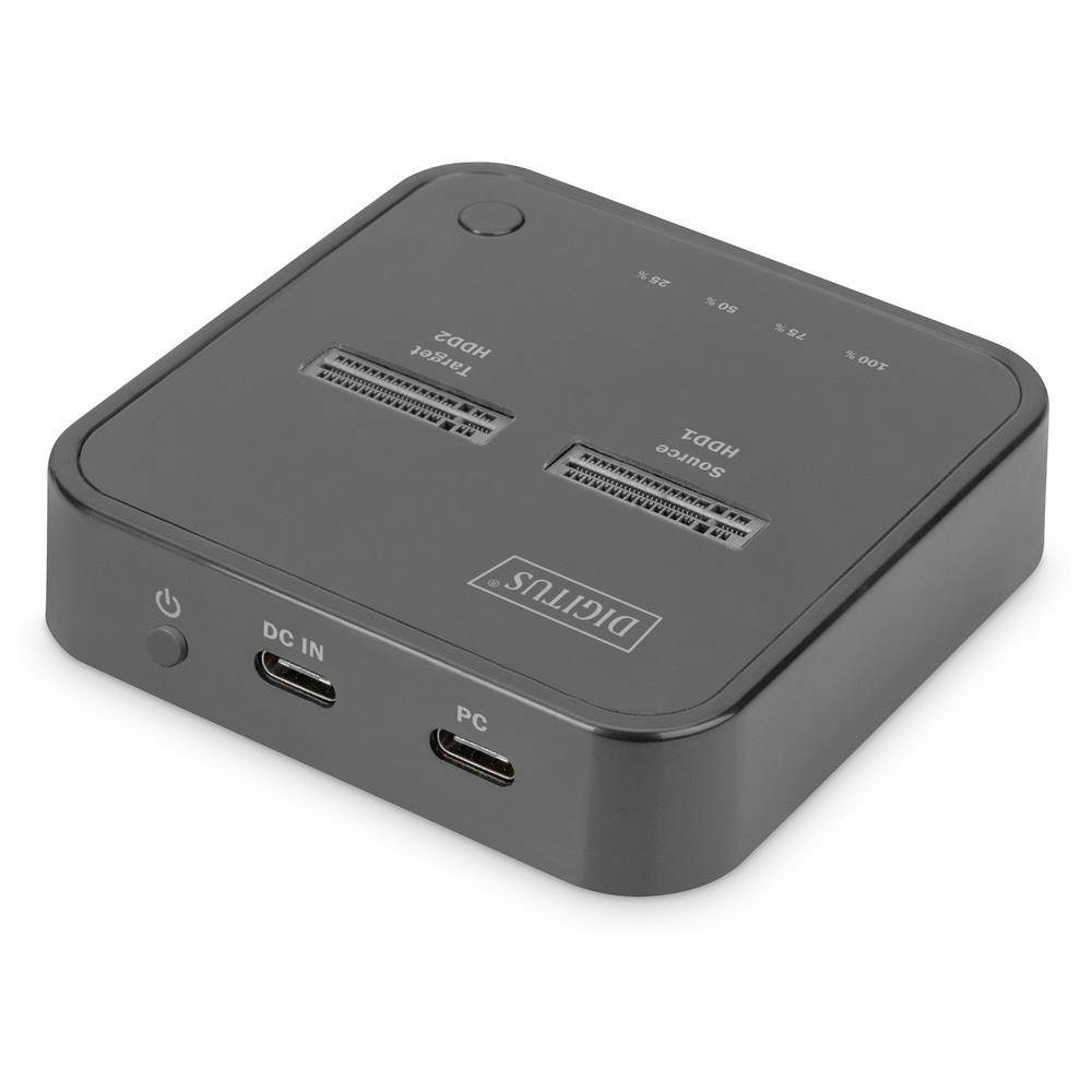 Digitus Festplatten-Dockingstation Dual M.2 NVMe SSD Docking Station mit Offline-Klonfunktion DA-71545, mit Clone-Funktion