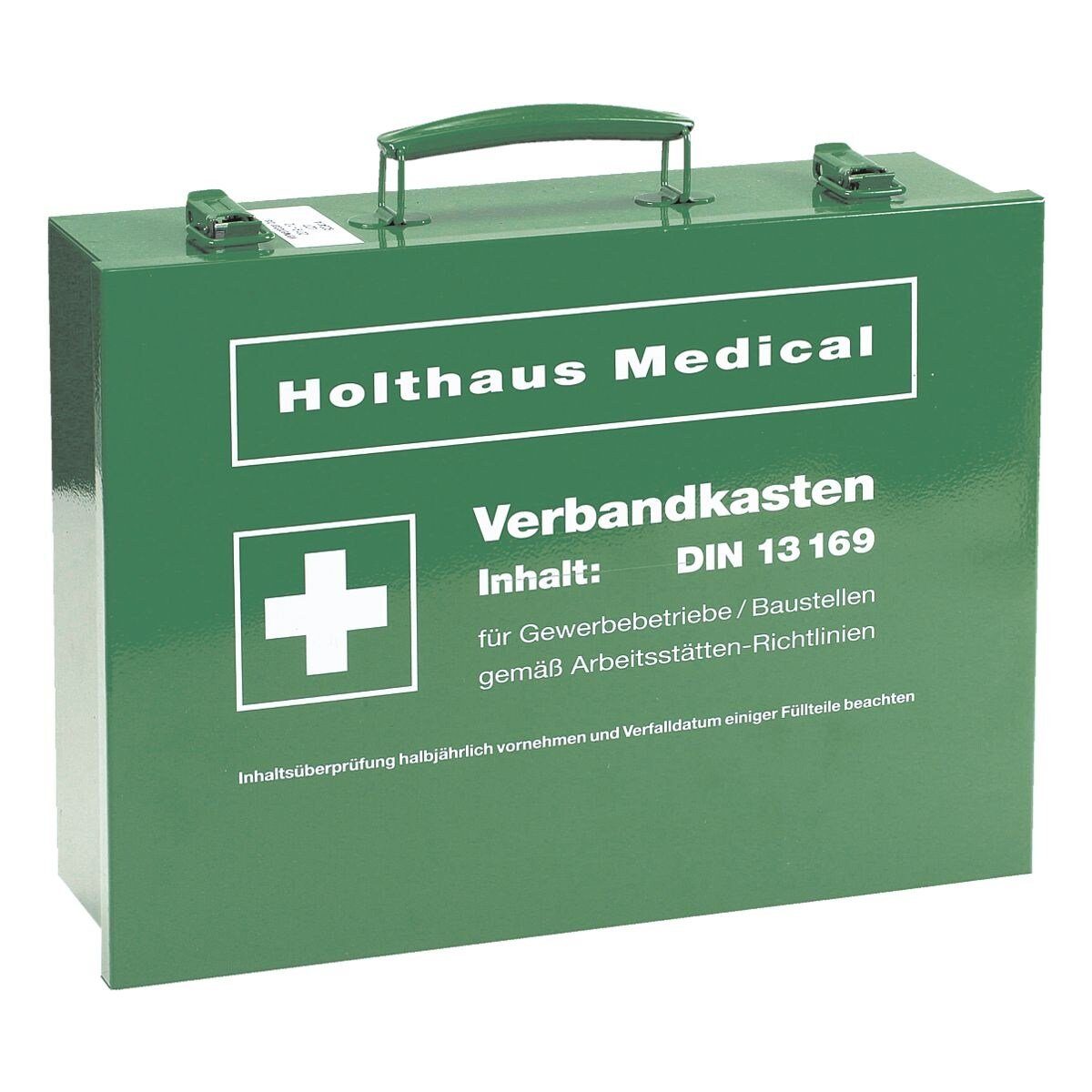 Holthaus Medical Erste-Hilfe-Koffer Stahlblech, inkl. Füllsortiment DIN 13169 nach