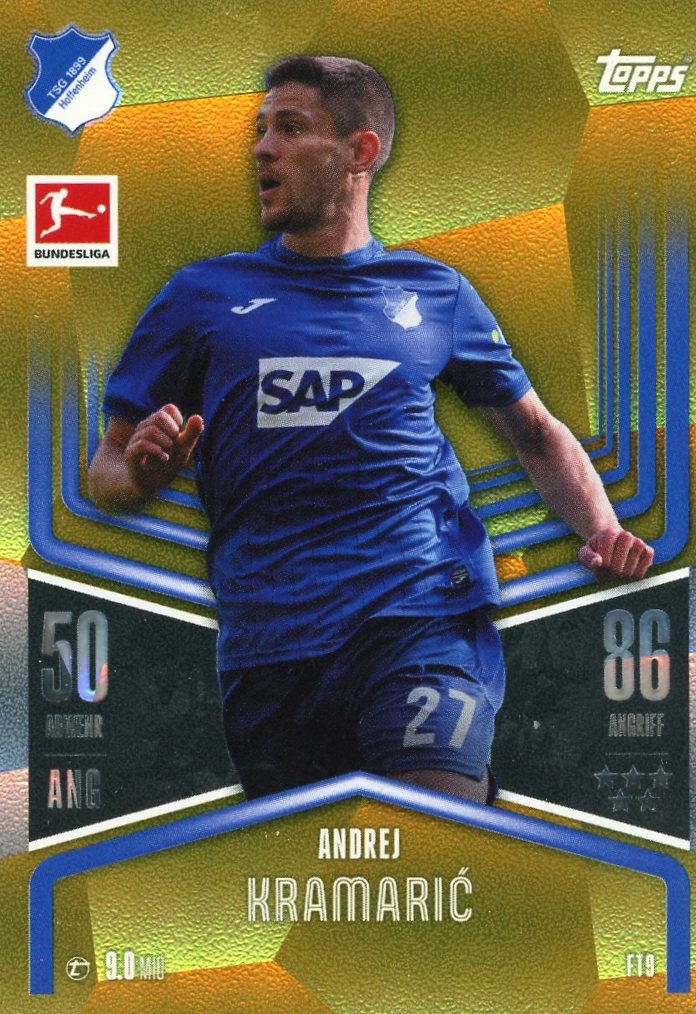 Topps Sammelkarte FT9 - Andrej Kramaric - Flex Tech NUMBERED 49/50 GOLD - 2024/2025