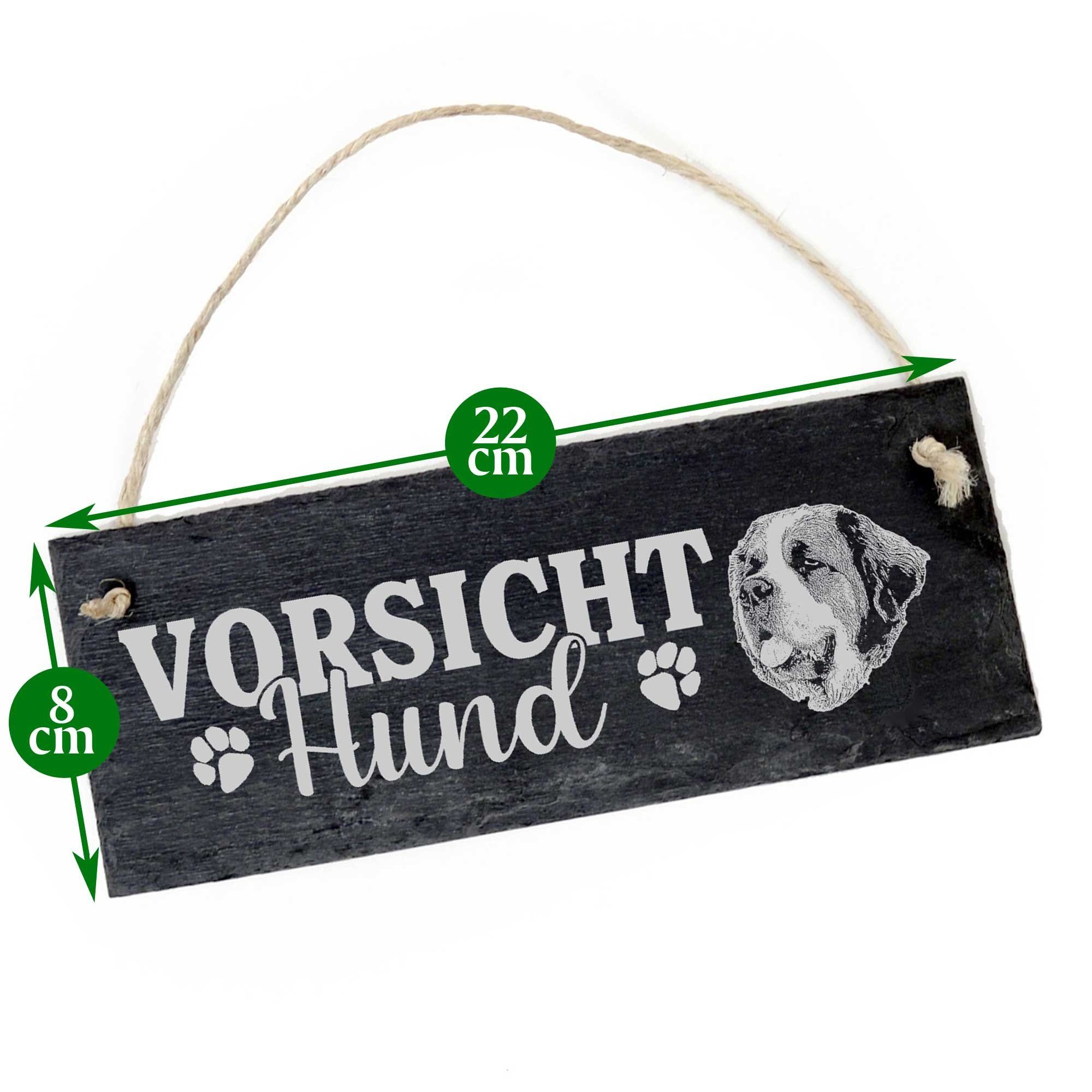 Dekolando 22x8cm Hund Hängedekoration Vorsicht Schild Bernhardiner