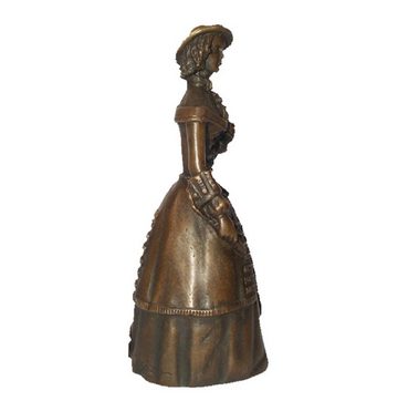 Linoows Dekoobjekt Bronzefigur Glocke, Tischglocke elegante Dame, Bronze Glocke, Tischglocke elegante Lady, Bronzeskulptur