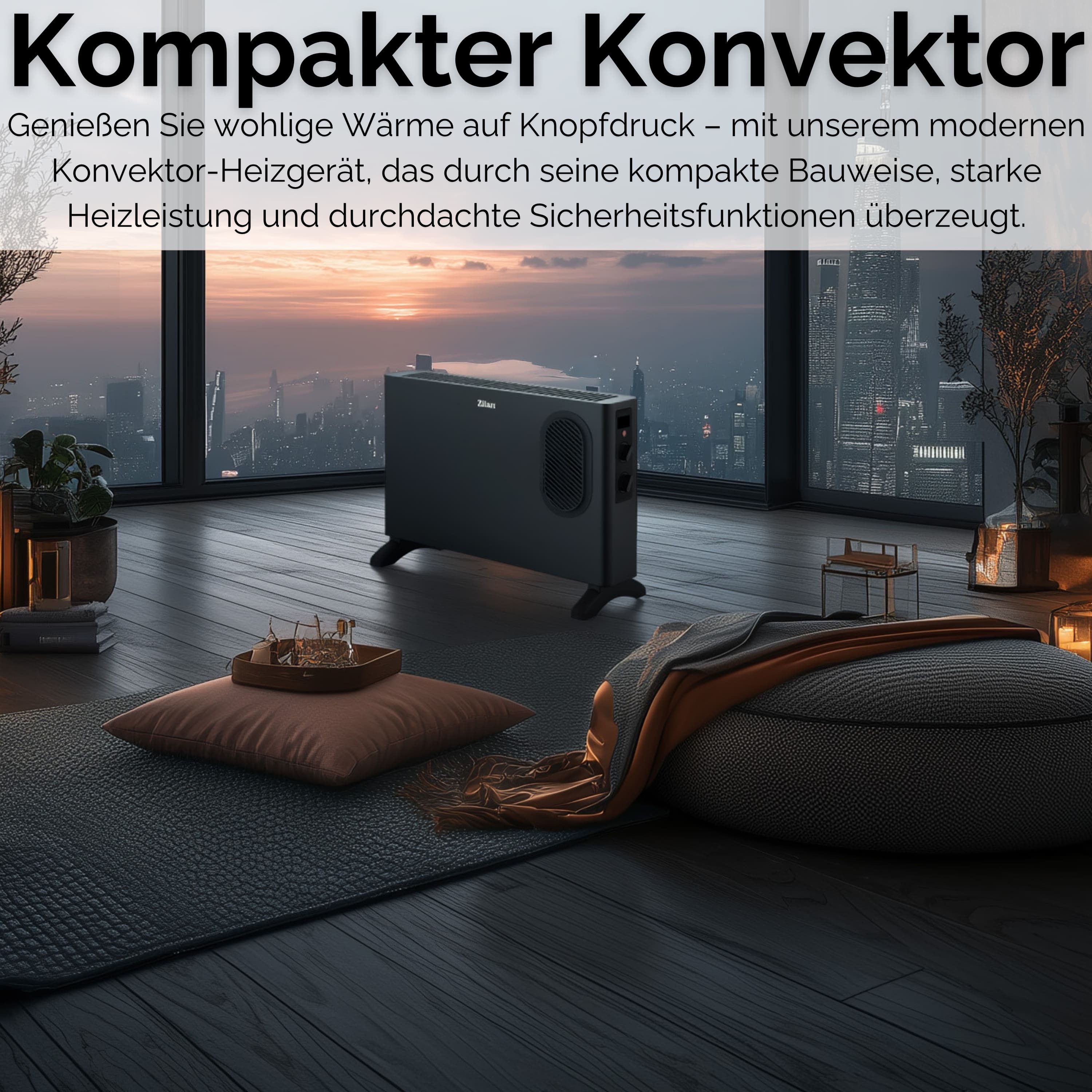 Zilan Konvektor ZLN-2055, Flexibel & Mobil einsetzbar, Ventilator-Funktion