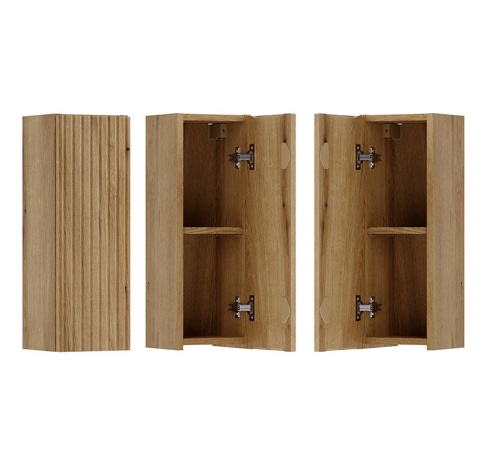 Lomadox Hängeschrank NEWPORT-56-EVOKE 20 cm breit mit 1 Tür, Eiche mit gerillter Front