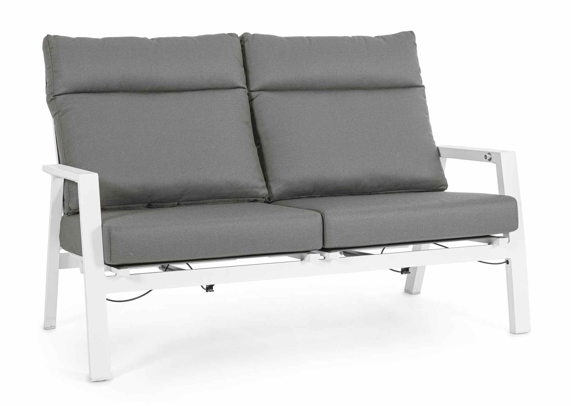 Feeling4Home Gartensofa Kledi aus Aluminium, Weiß, Stufenlos verstellbare Rückenlehne