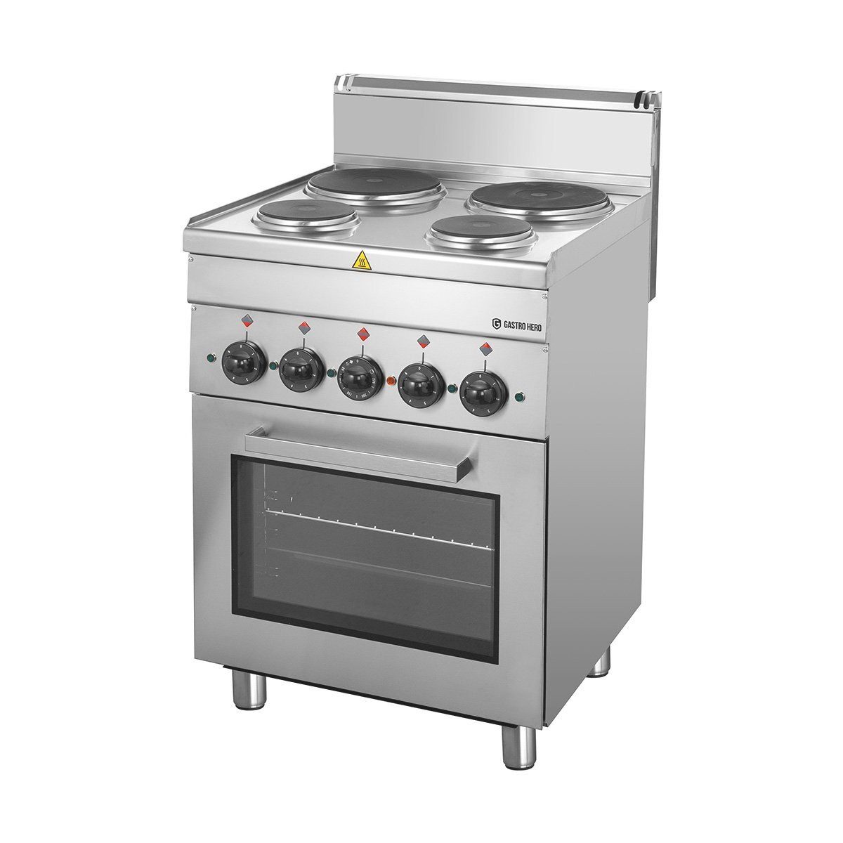 GastroHero Dönergrill Elektroherd 4 Kochfelder mit Backofen Grill 12,5 kW
