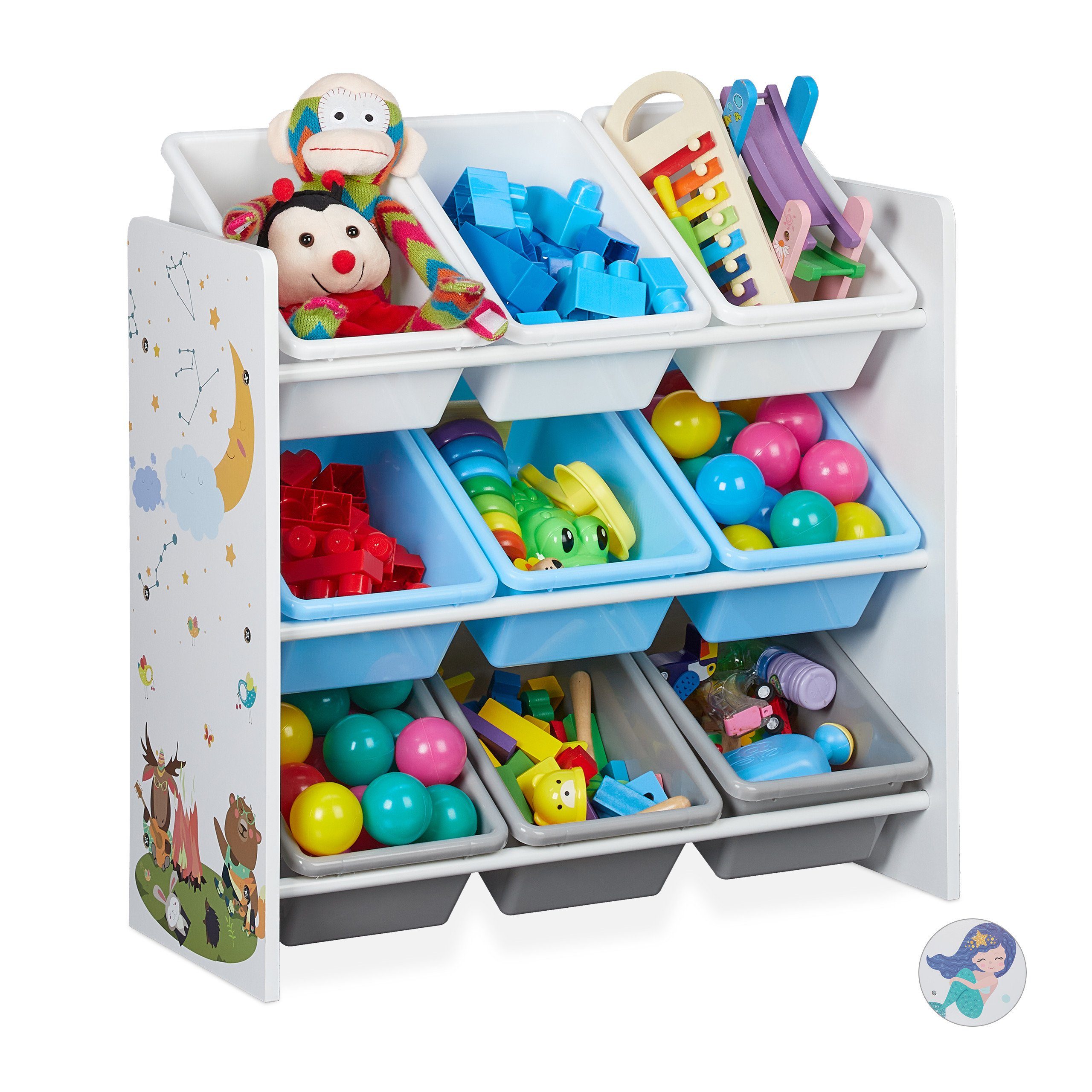relaxdays Kinderregal mit 9 Boxen und günstig online kaufen