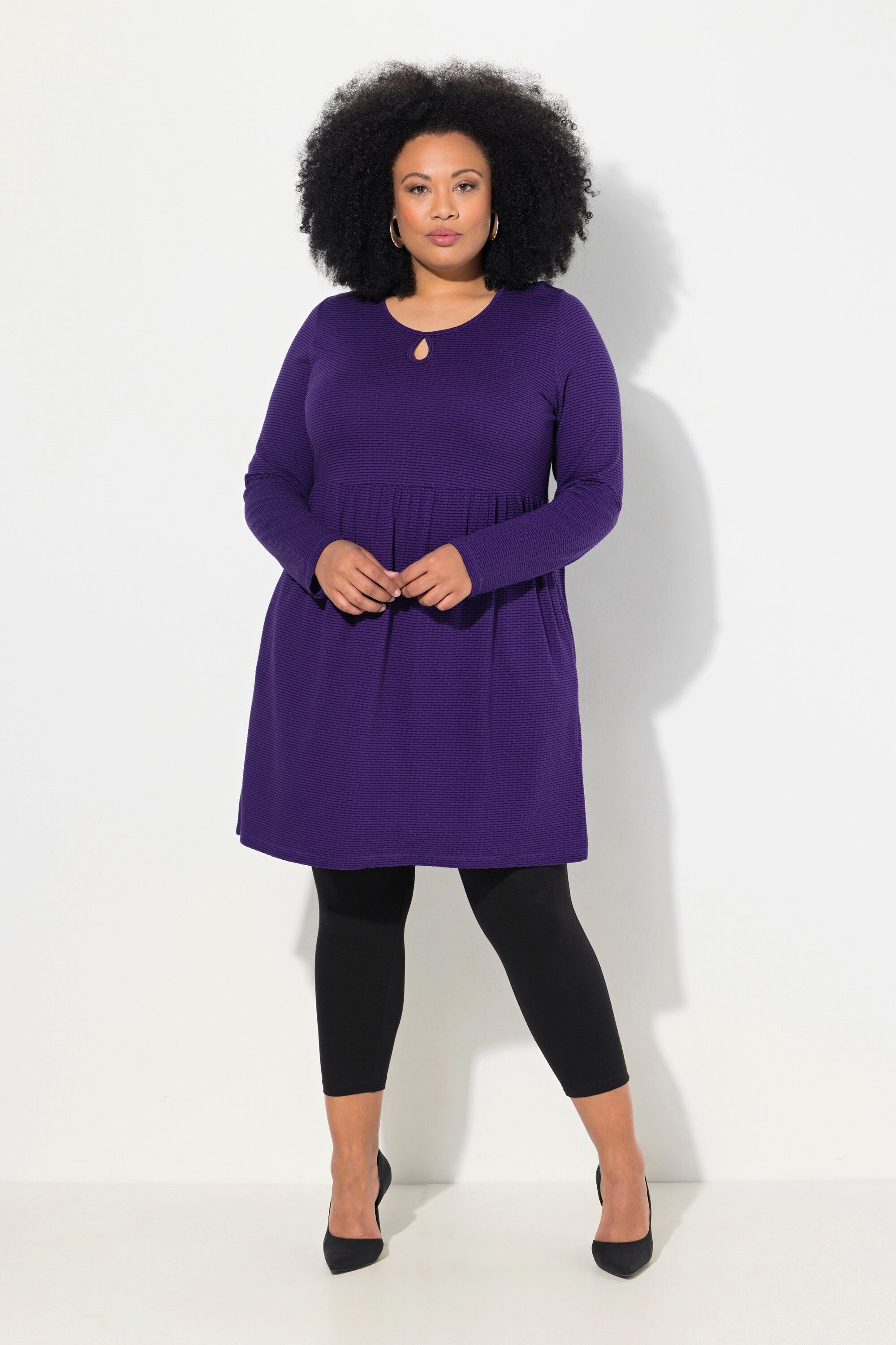 Ulla Popken Longshirt Longshirt Jacquard A-Linie günstig online kaufen