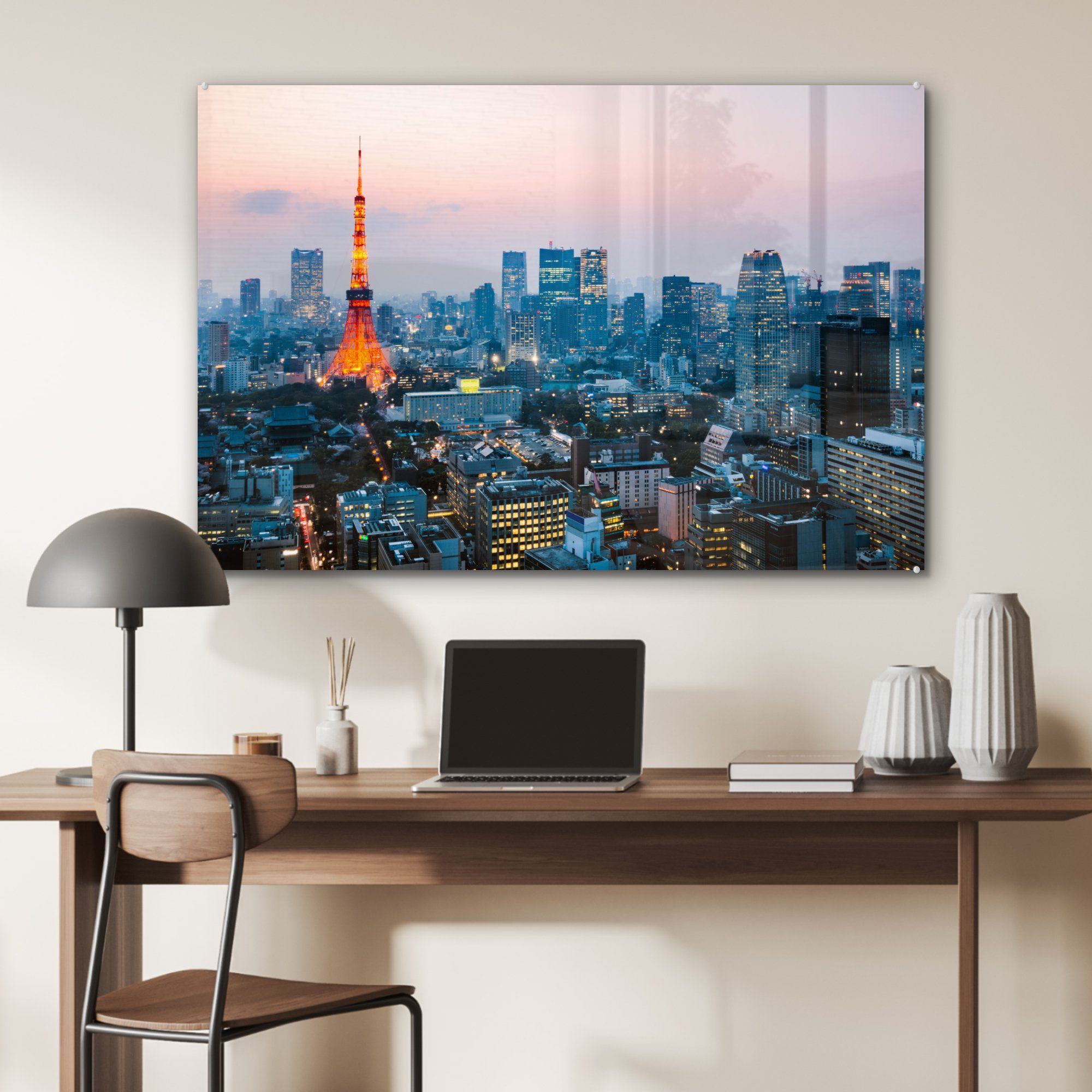 Tokio, Skyline MuchoWow St), (1 Wohnzimmer & von Schlafzimmer Acrylglasbilder Acrylglasbild