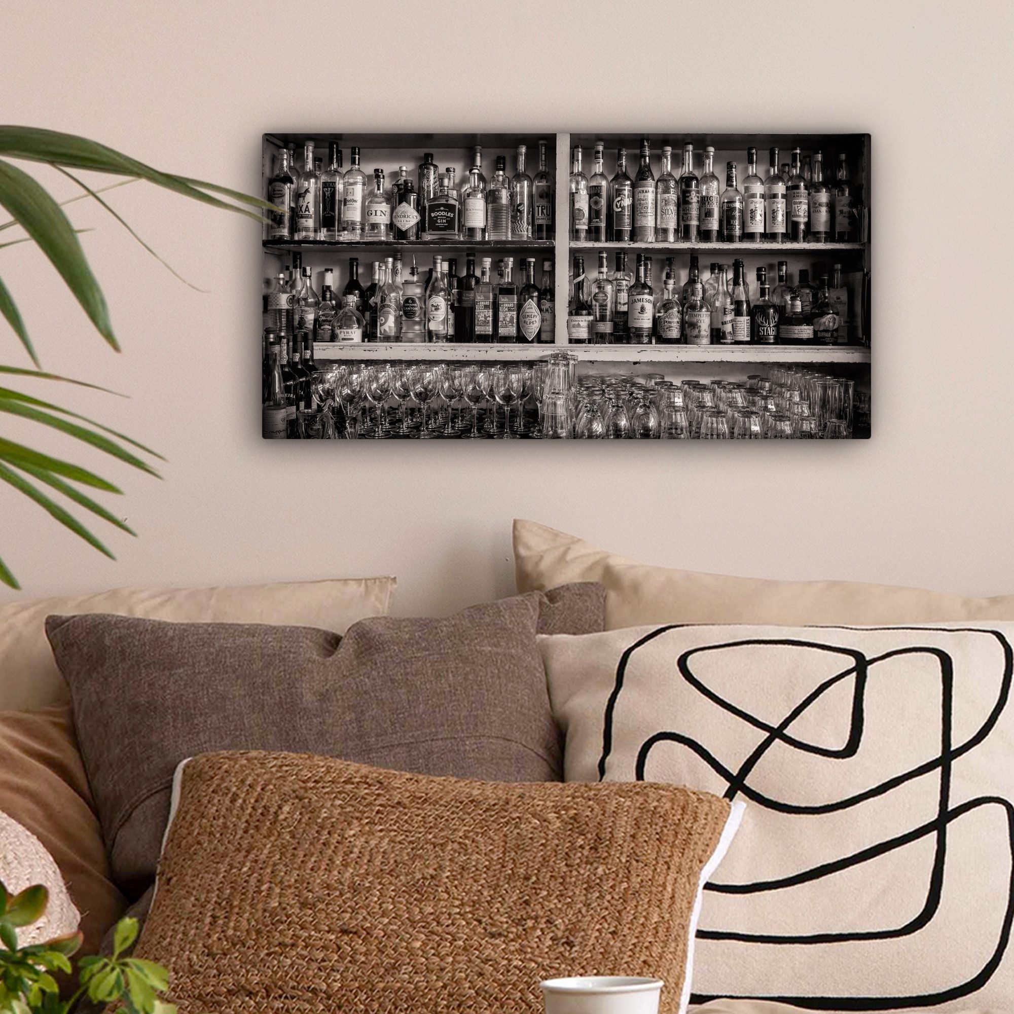 OneMillionCanvasses® Leinwandbild Panorama Bar - Alkohol - Spirituosen - St günstig online kaufen