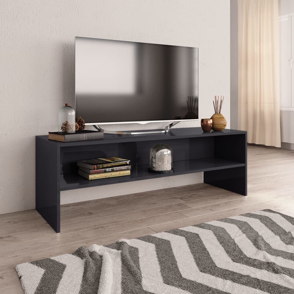 furnicato TV-Schrank Hochglanz-Grau 120x40x40 cm Holzwerkstoff