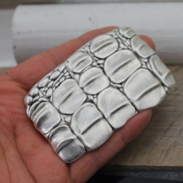 Crystalogy.de Gürtelschnalle Gürtelschnalle Croco Antik Silber