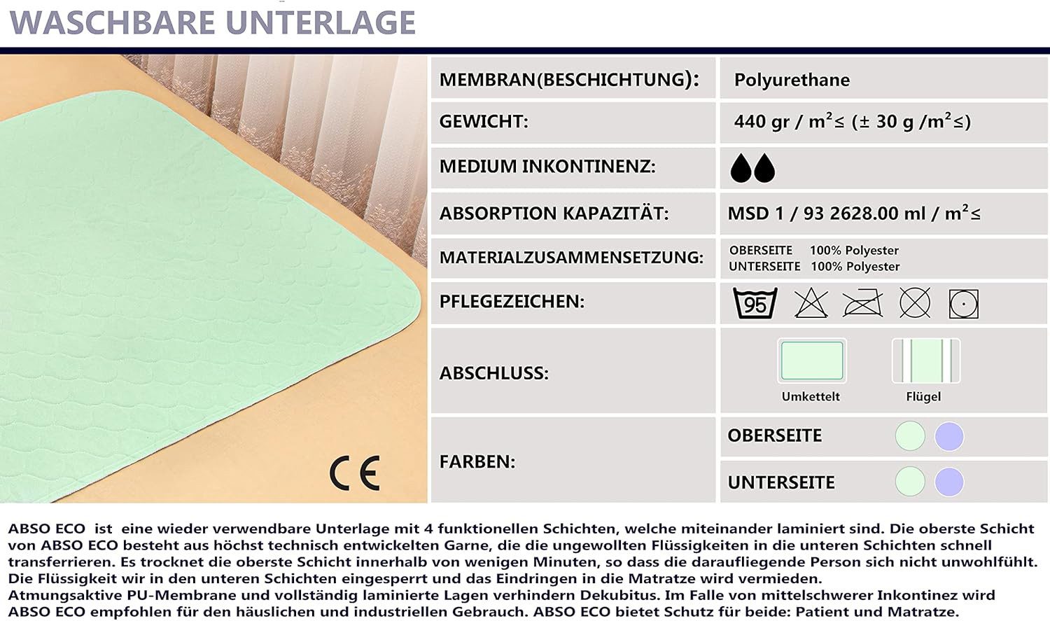 Inkontinenzauflage wasserdicht A&F