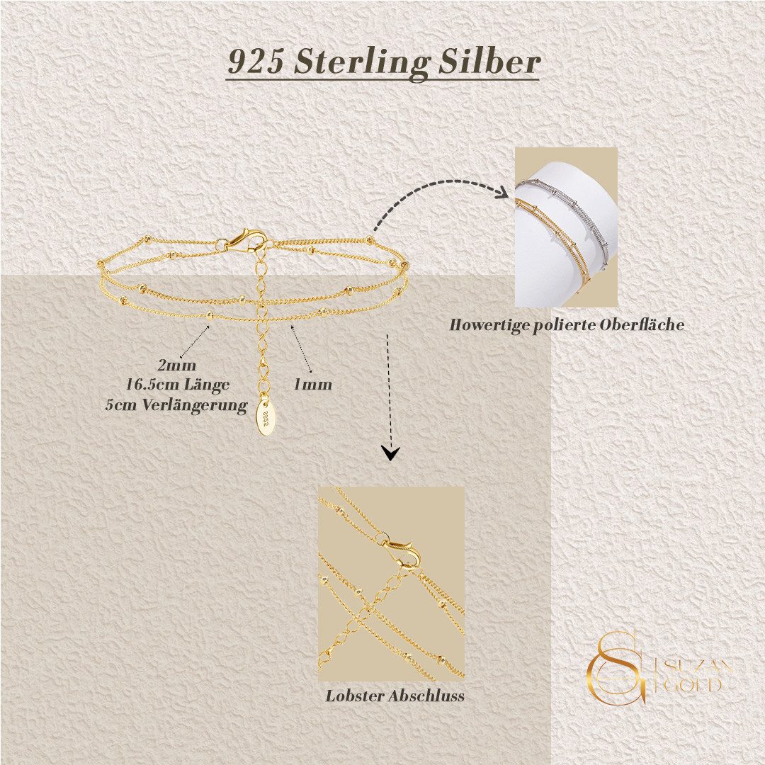 Suzan Gold Silberarmband Minora – 2-reihiges günstig online kaufen