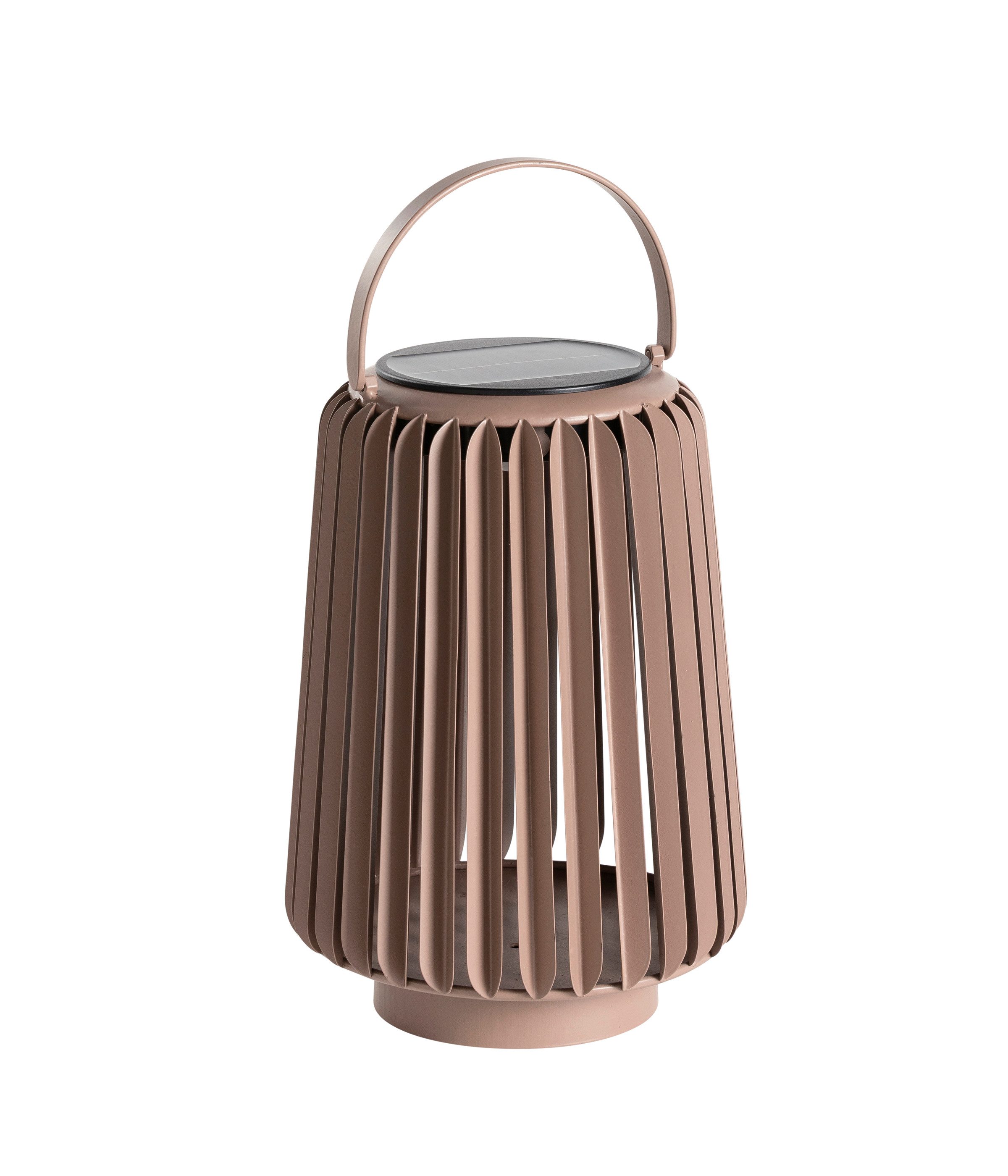 Dehner LED Solarleuchte Amira, Solar-Laterne, Metall & Kunststoff, verschiedene Größen, beige, Warmweiß, Dämmerungssensor, Solar