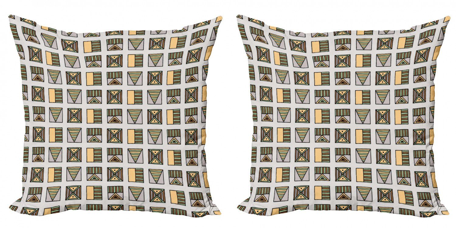Boho Stück), Abakuhaus Accent Digitaldruck, (2 Modern Stammes Egyptian Kissenbezüge Doppelseitiger