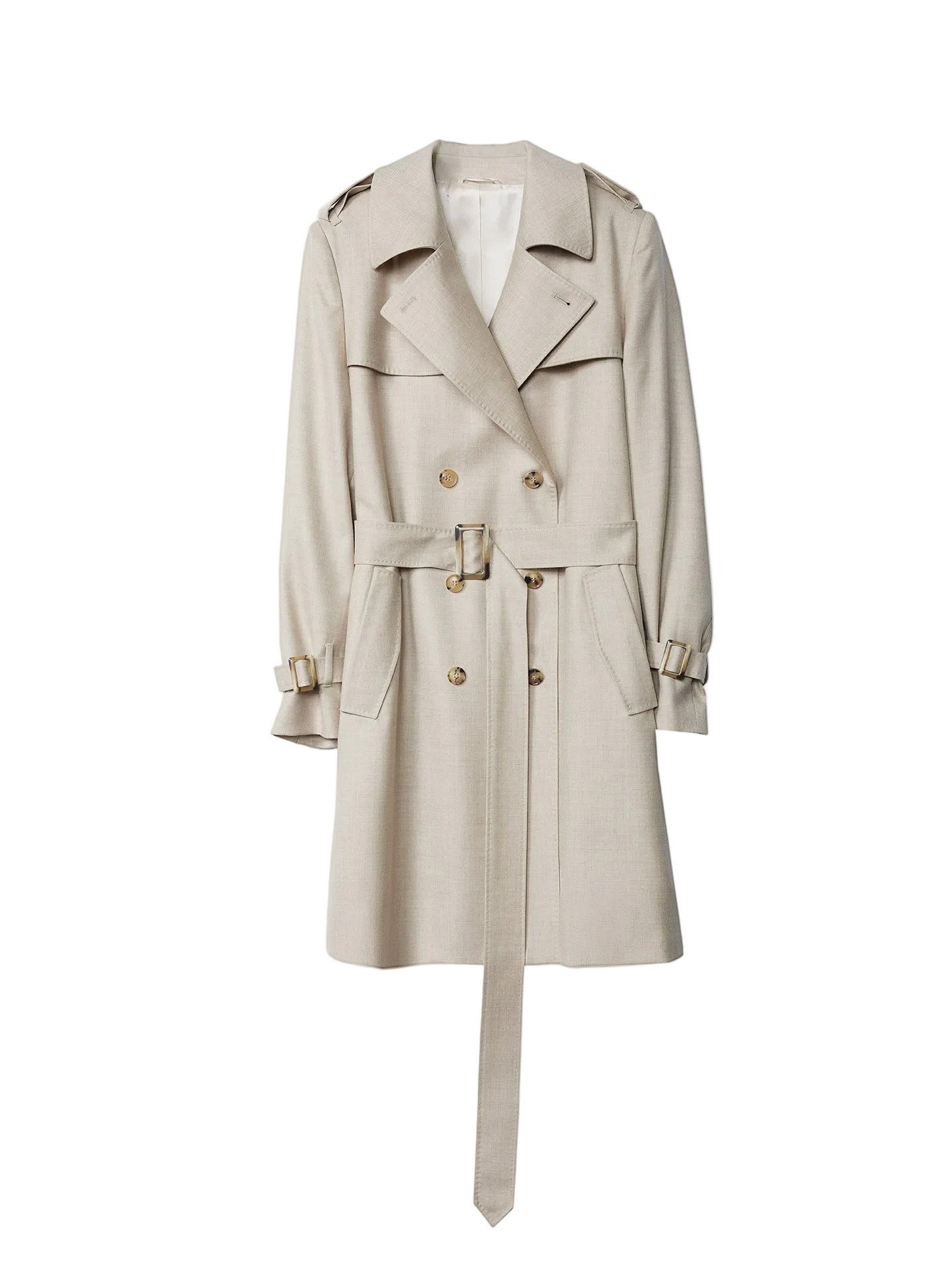 GOBI Cashmere Wollmantel Doppelreihiger Kaschmir Trenchcoat