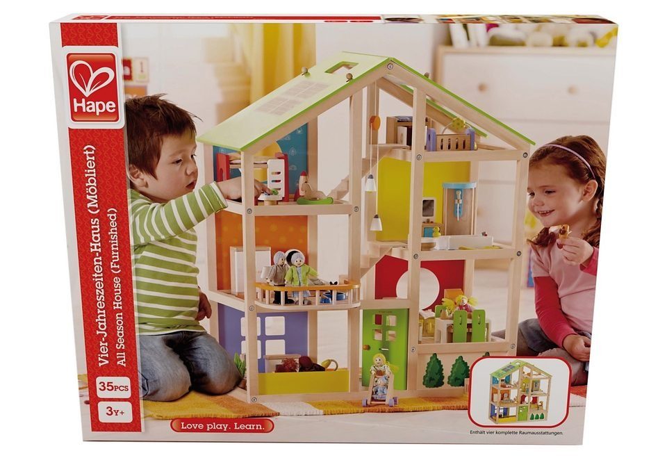 Hape Puppenhaus Vierjahreszeiten, inkl. Puppenmöbel